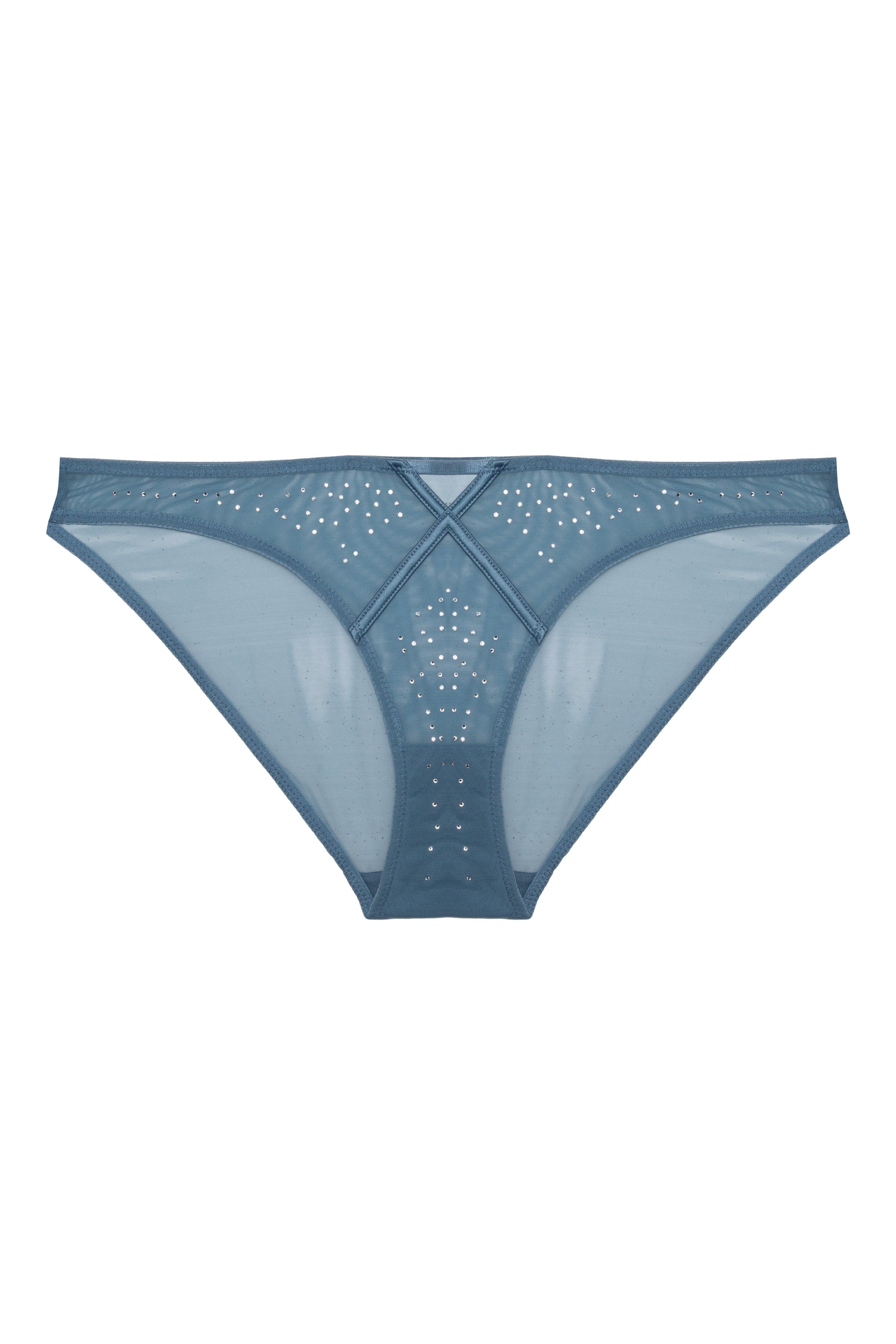 Olympia Storm Grey Diamante Detail High Leg Brief - Image 6