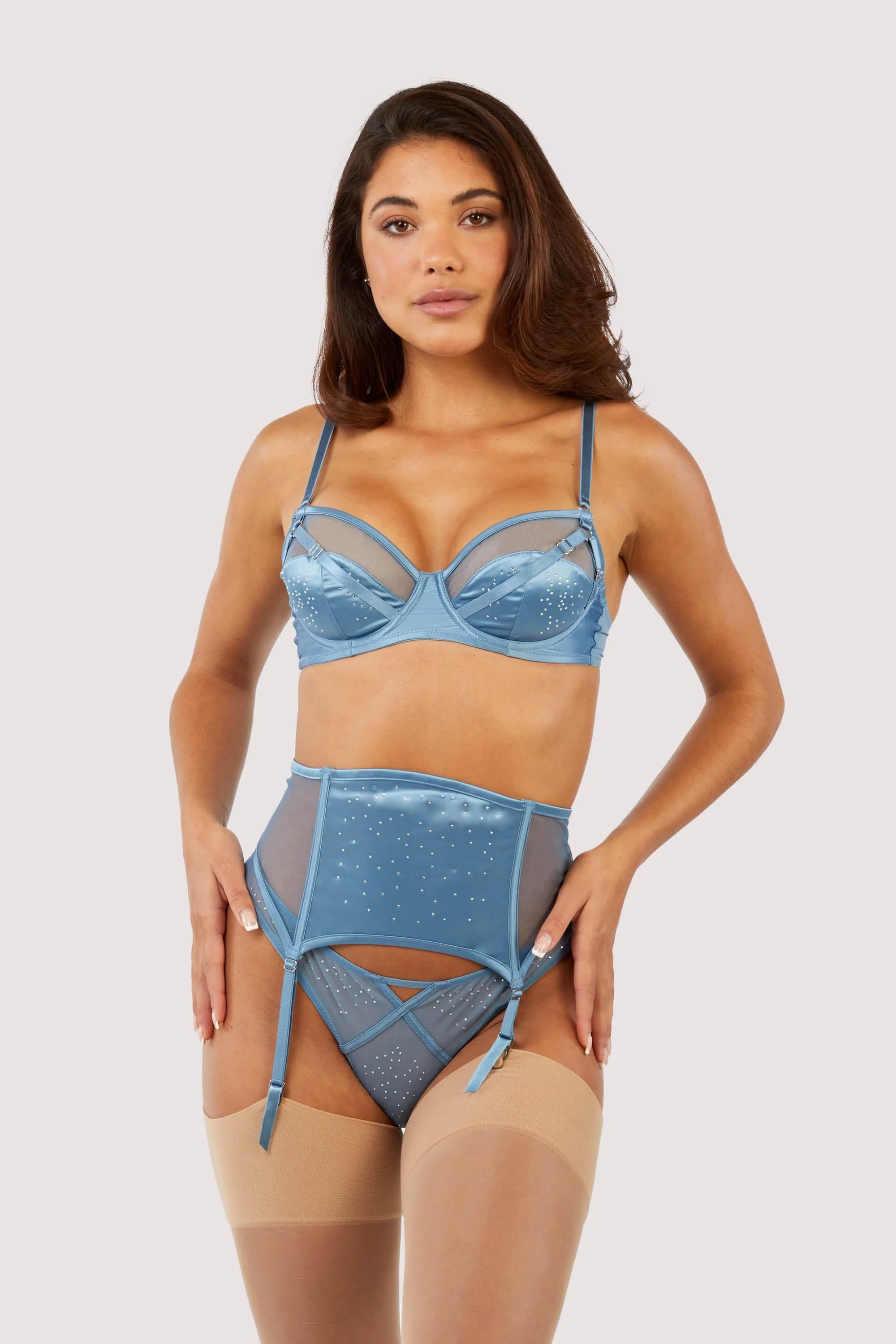 Olympia Storm Grey Diamante Detail Waspie - Image 3