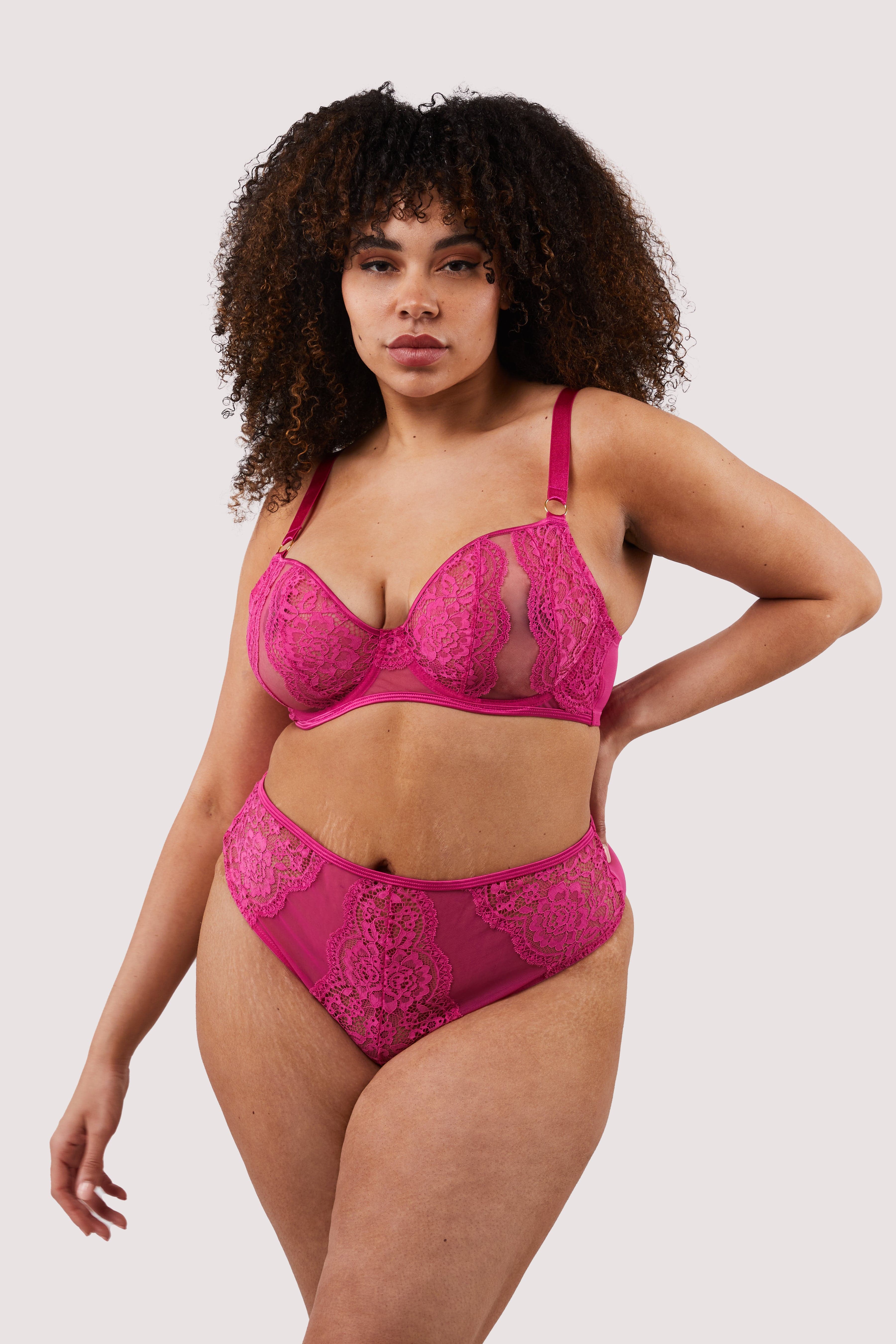 Ophelia Pink Cut Out Lace Bra - Image 7