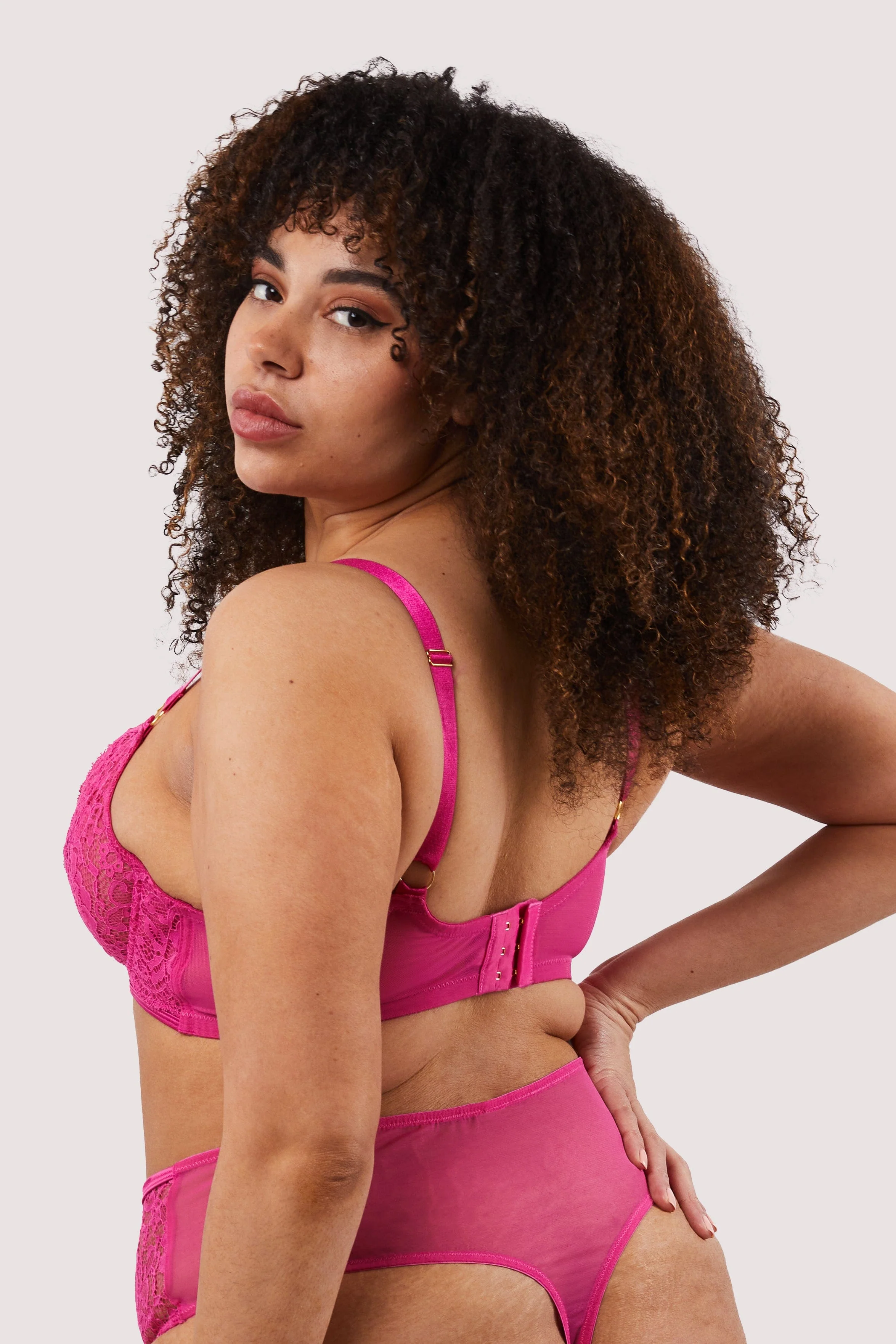 Ophelia Pink Cut Out Lace Bra - Image 8
