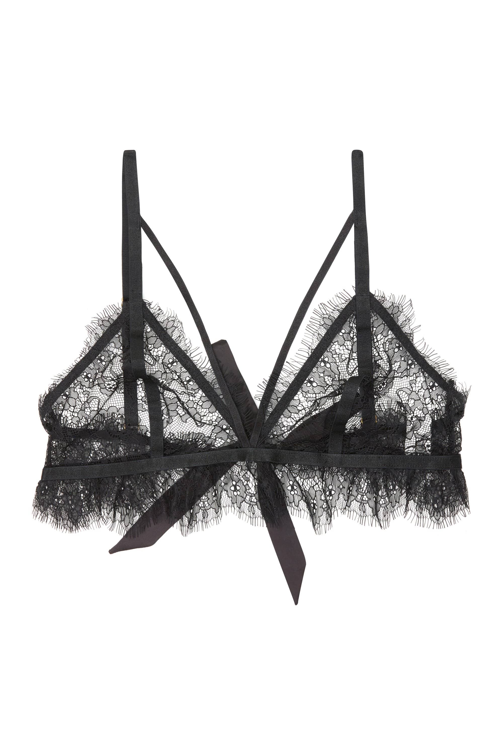 Peek & Beau Bryn Black Lace frill triangle bra - Image 2