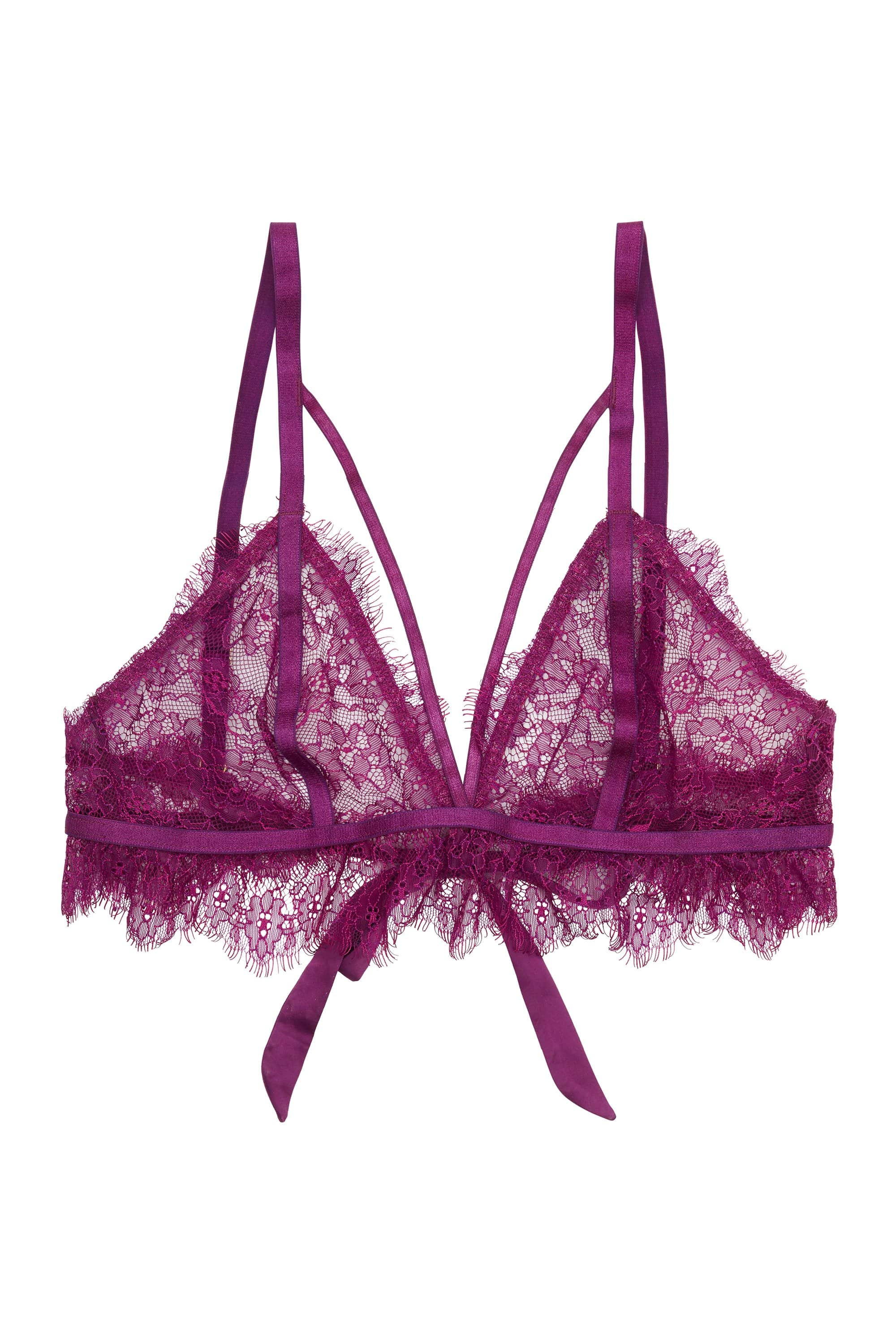Peek & Beau Bryn Purple Lace frill triangle bra - Image 2