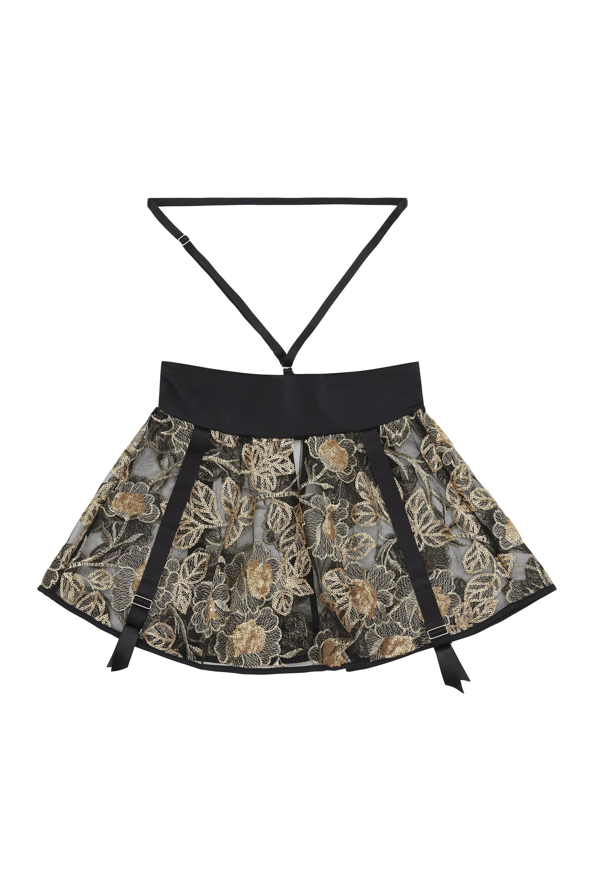Peek & Beau Caia Gold Suspender Harness Skirt Sequin - Image 3