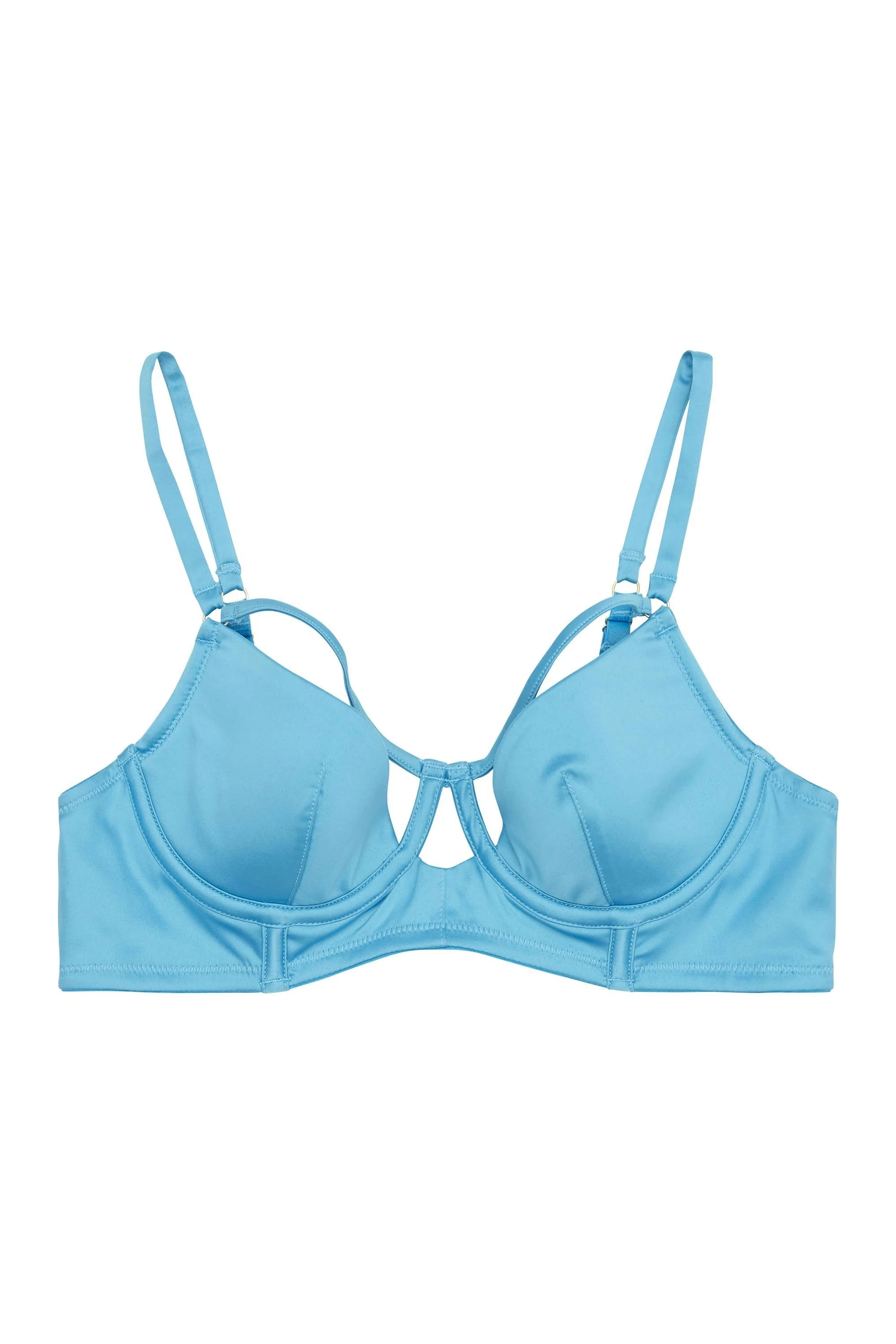 Dani Blue Strappy Satin Bra A - E - Image 2