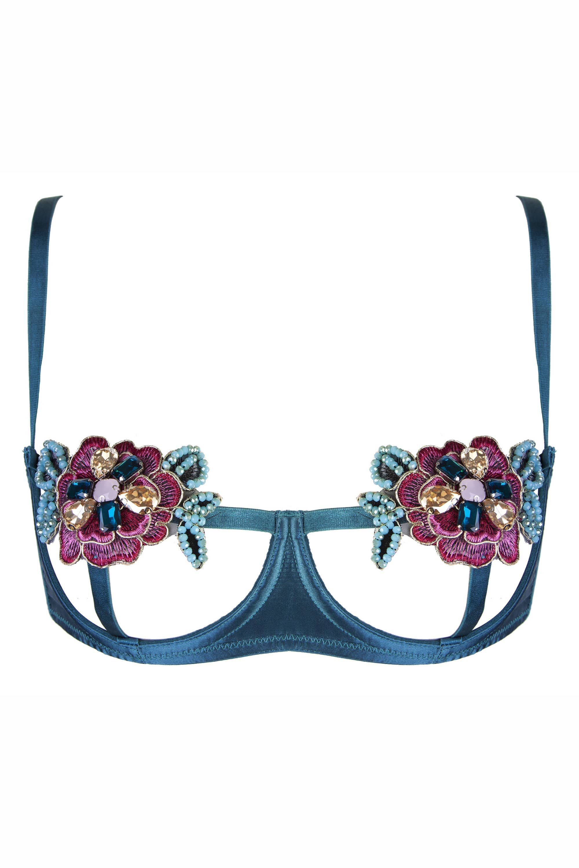 Eileen Jewelled Applique Open Cup Bra - Image 2