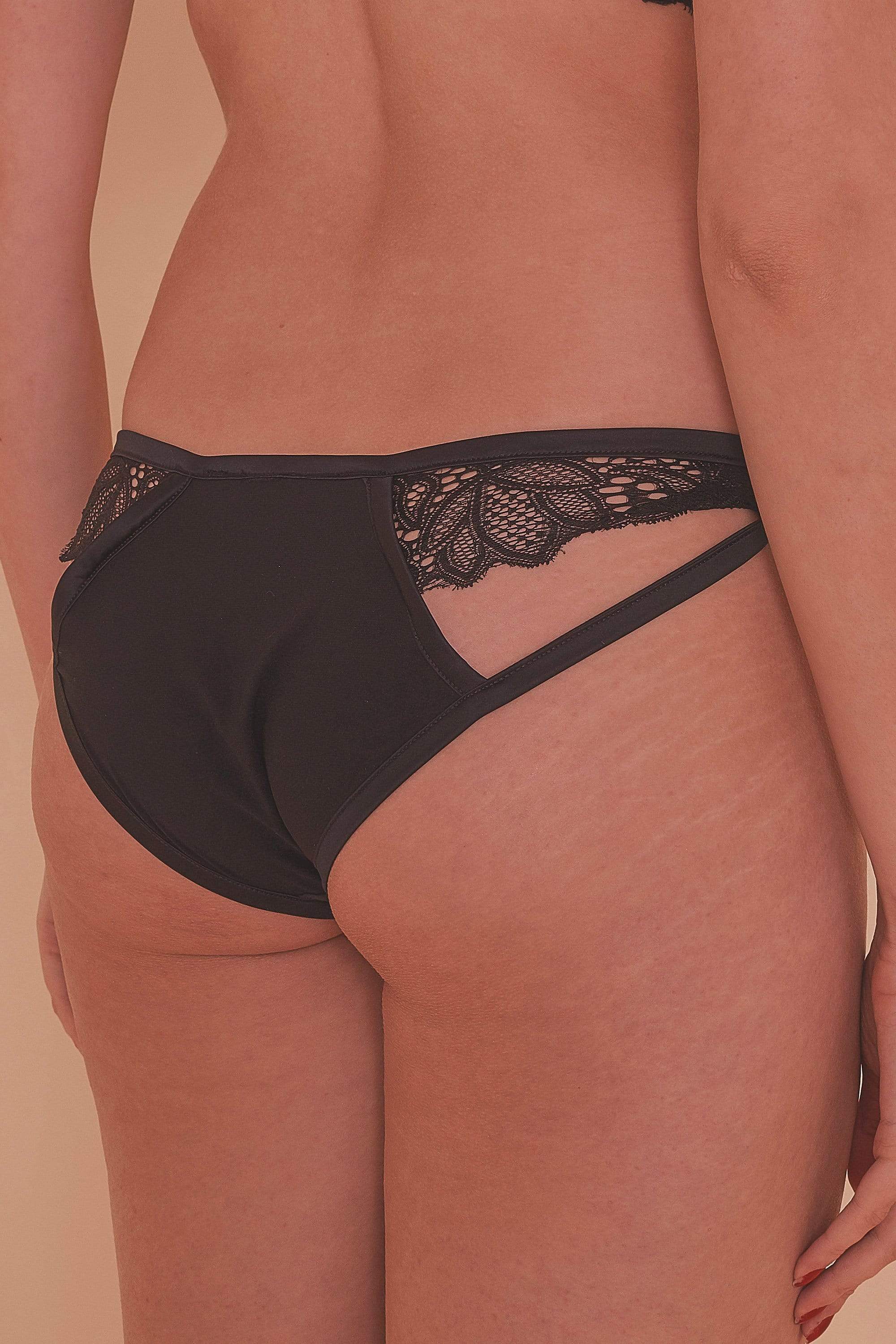 Peek & Beau Ida satin cut out knickers with lace - Image 4