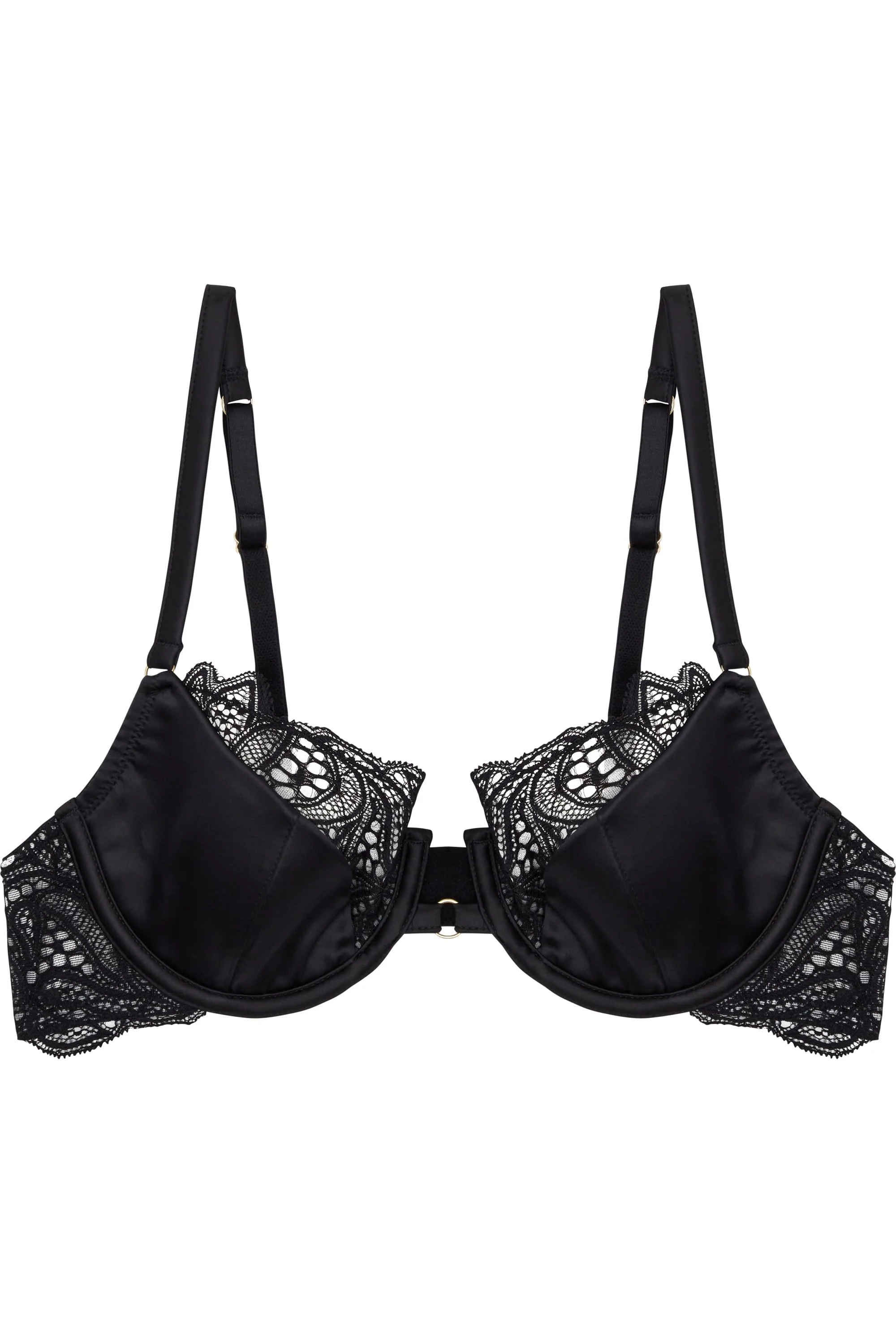 Peek & Beau Ida Satin sling & lace bra with ring detail A - D - Image 2