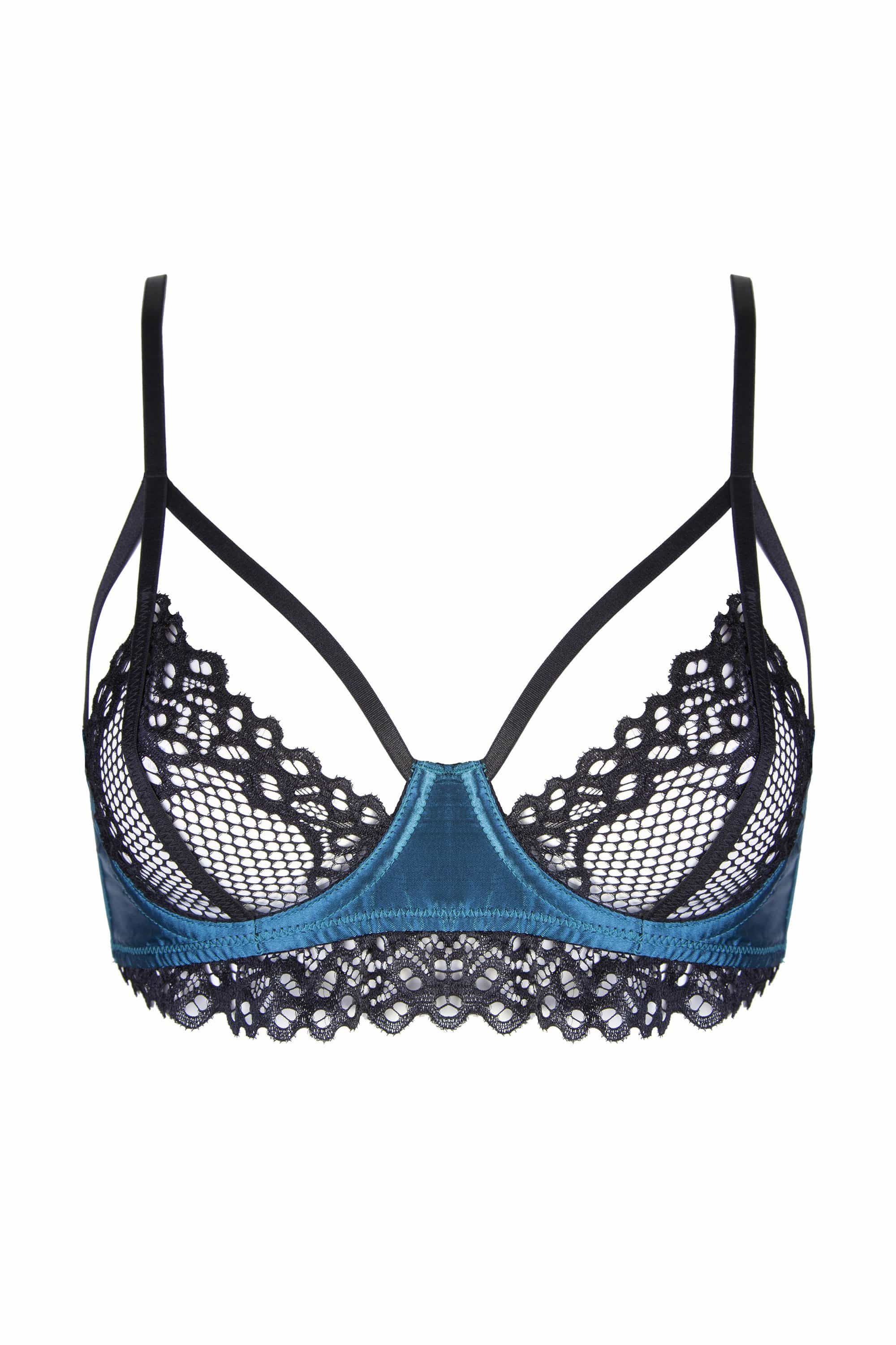 Peek & Beau Kay Teal and Black Lace Bra A - DD - Image 2