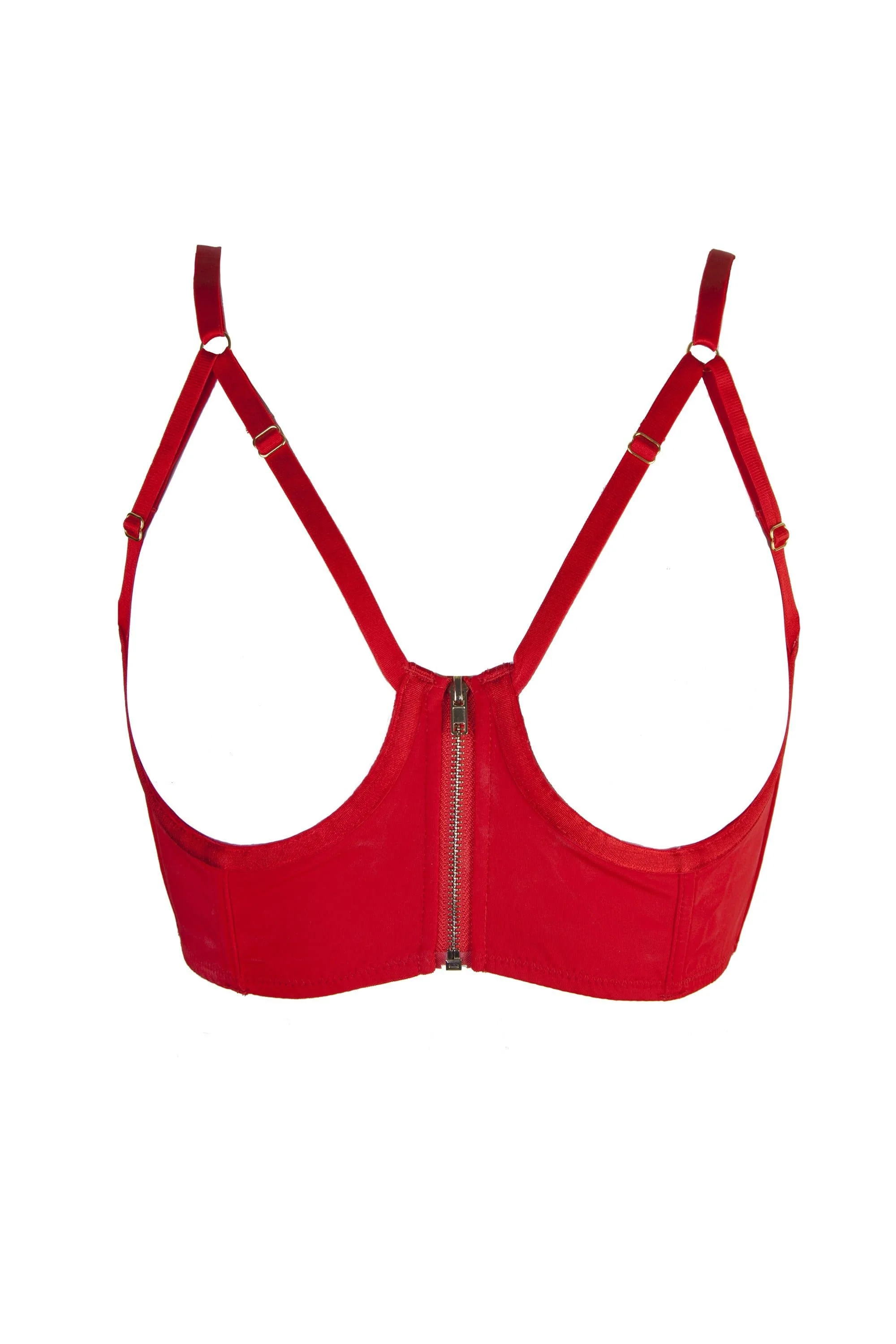 Maret Red Zip Longline Bra - Image 3