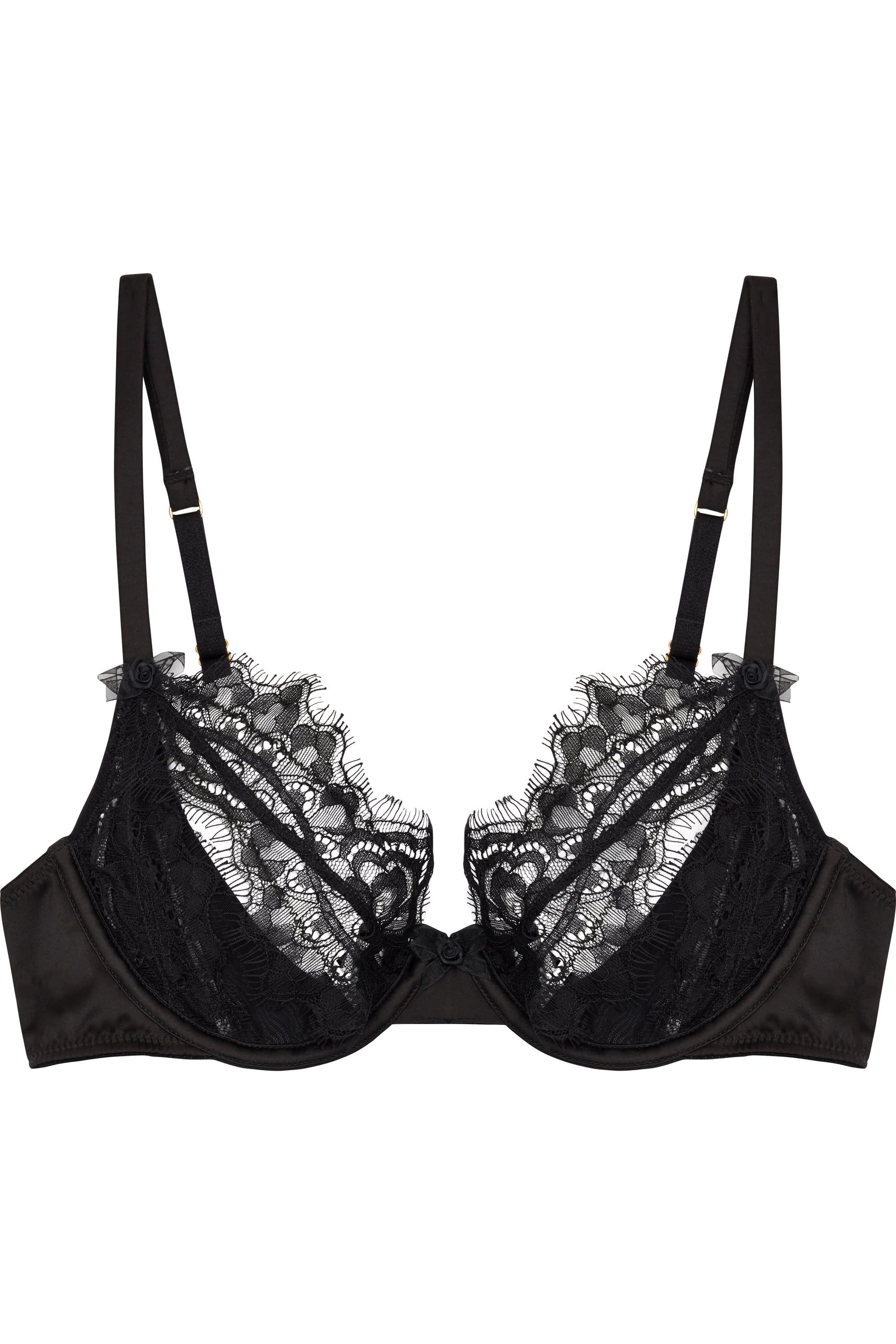 Peek & Beau Minnie Eyelash Lace Open Cup Bra Black A - E - Image 2