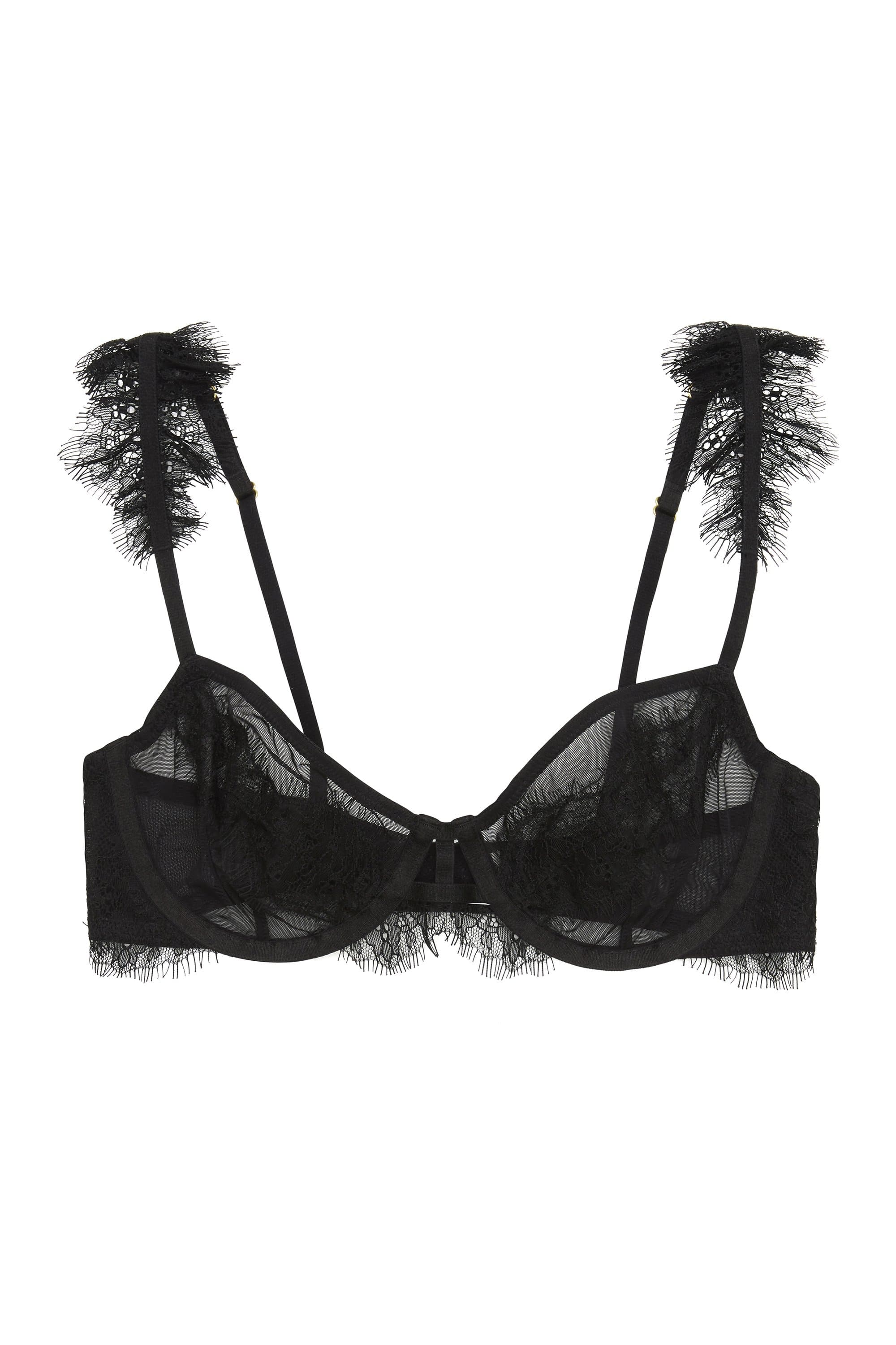 Peek & Beau Nyx Wide eyelash lace bra black A - E - Image 2