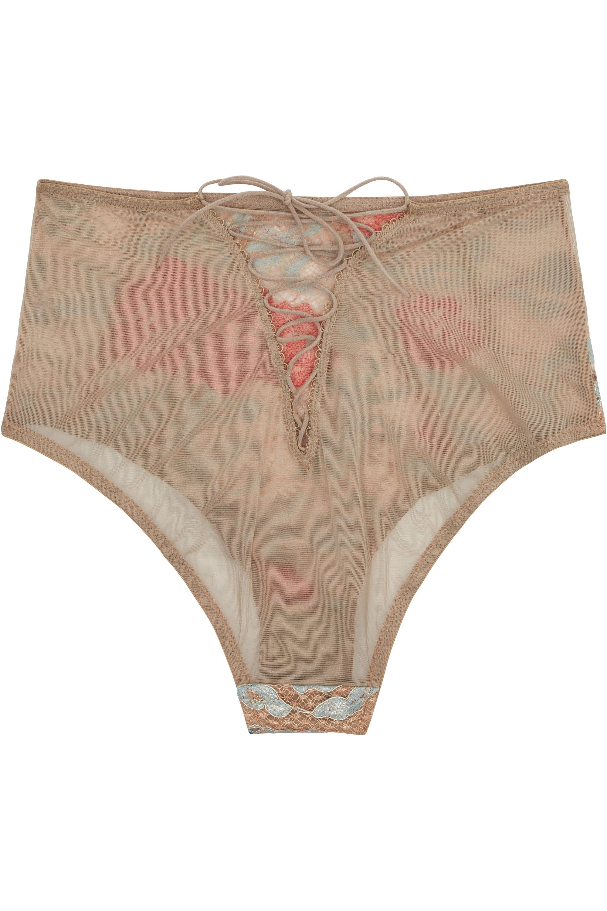 Peek & Beau Quinn Gold leatherette & lace HW brief - Image 2