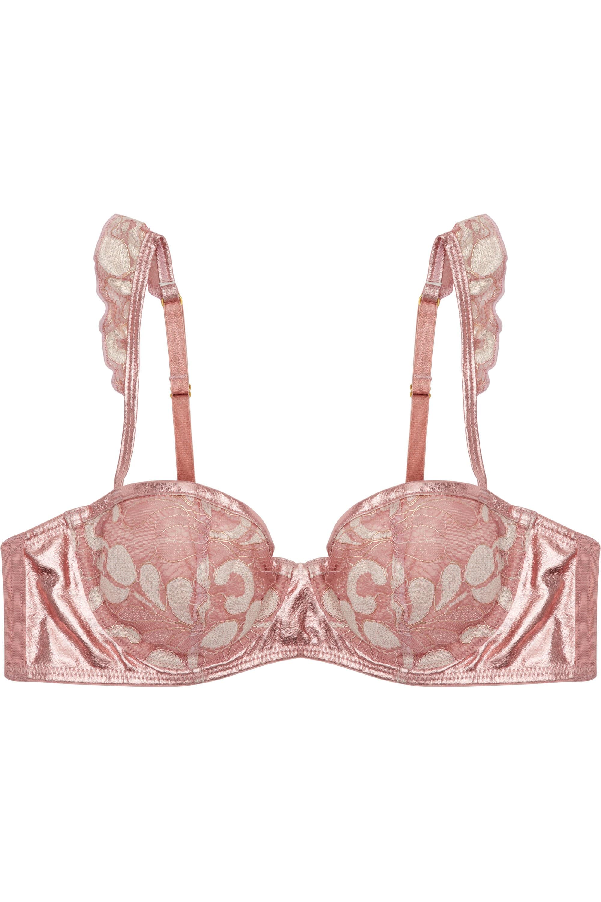 Peek & Beau Quinn Pink leatherette and lace bra A- E - Image 2