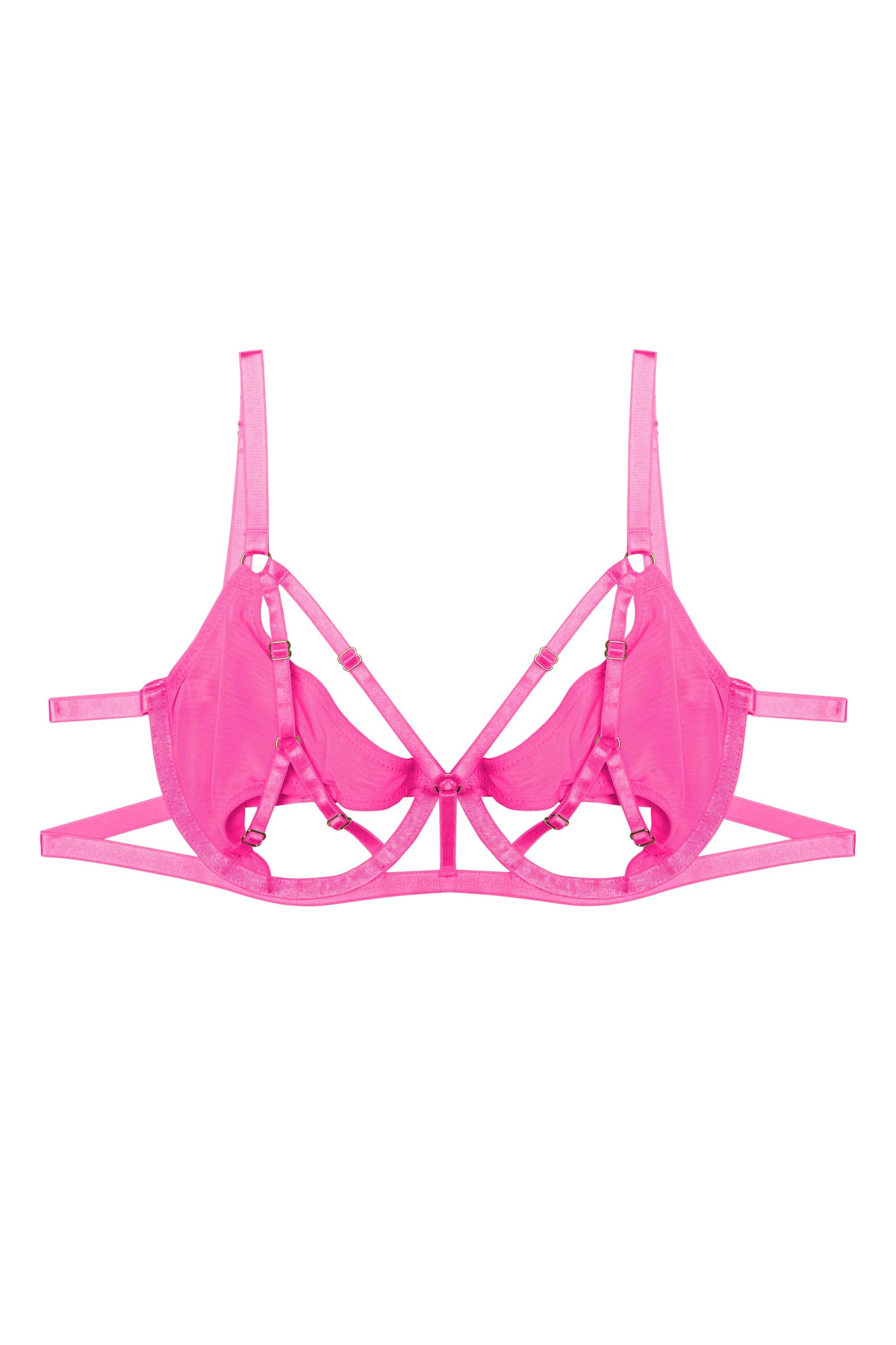 Penny Neon Pink Cut Out Mesh Bra - Image 6