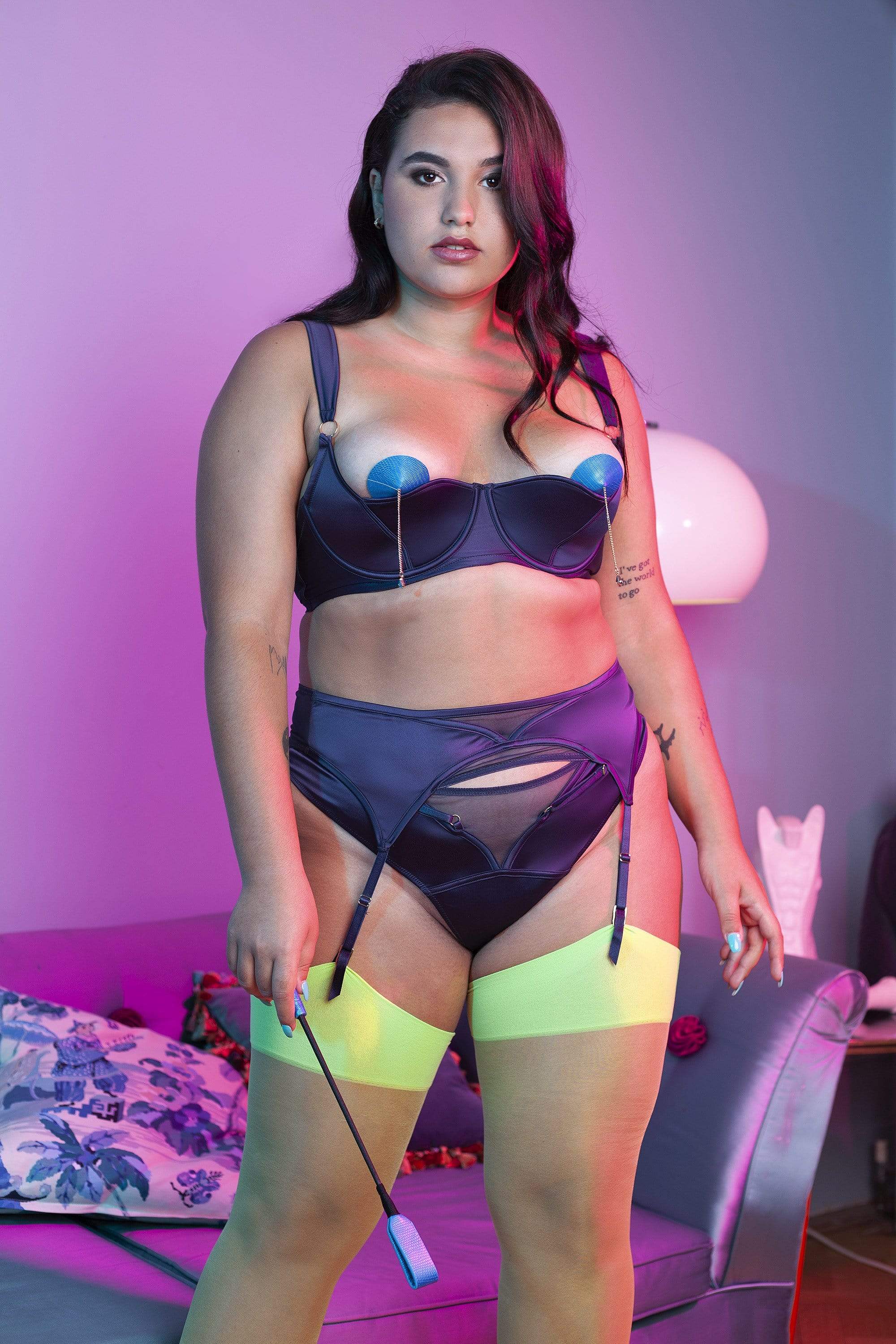 Philly Navy Tulip Satin Bra - Image 14