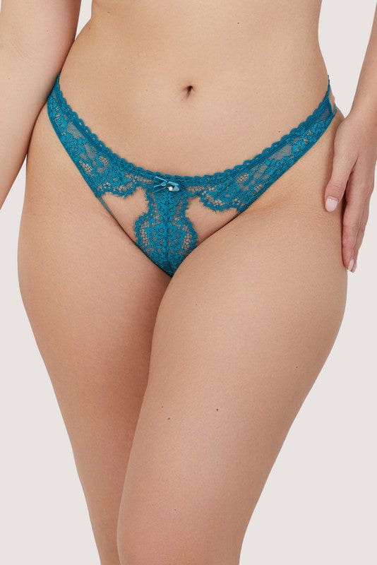 Phoebe Teal Eyelash Lace Brazillian Brief - Image 4