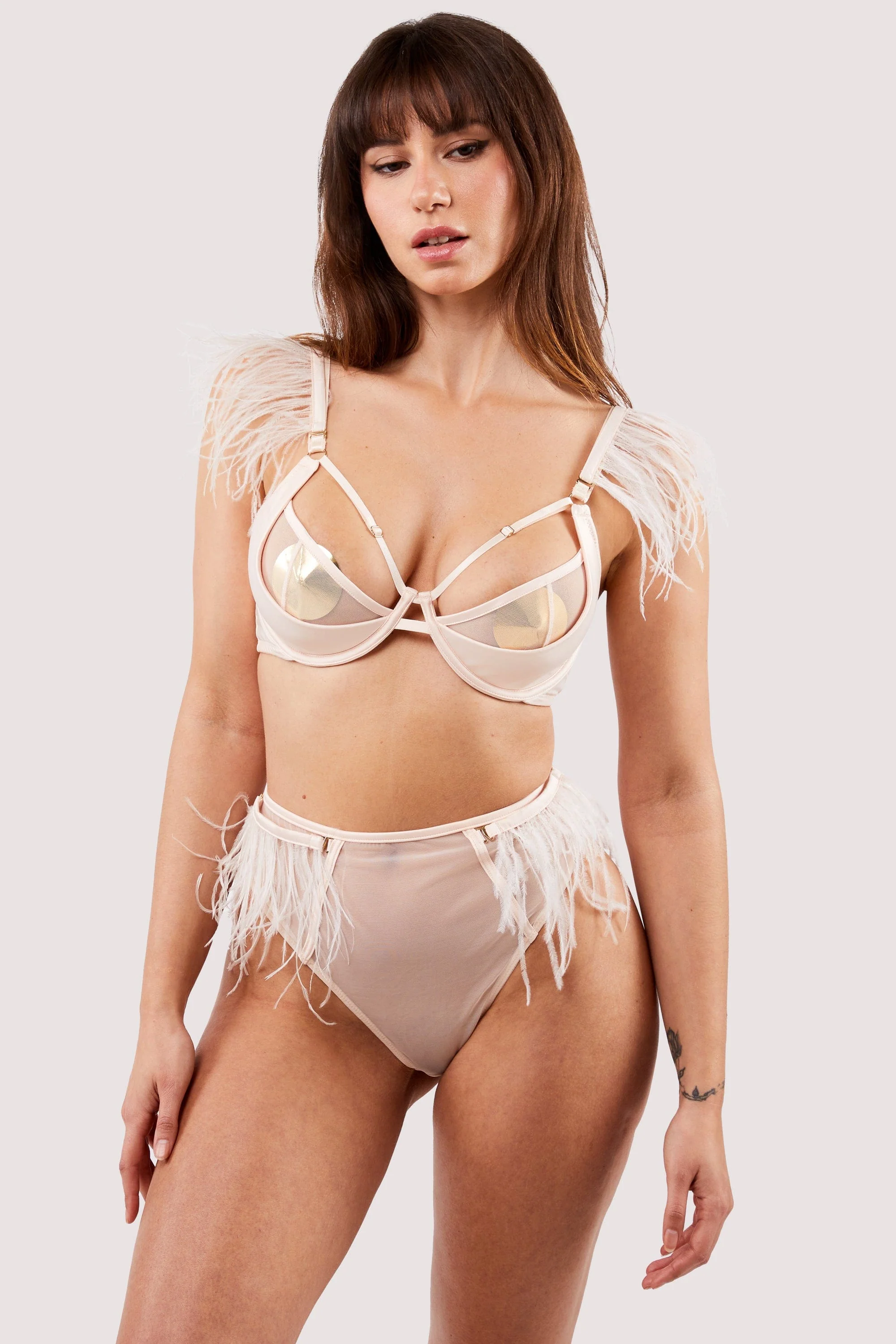 Phoenix Blush Feather High Waisted Brief - Image 9