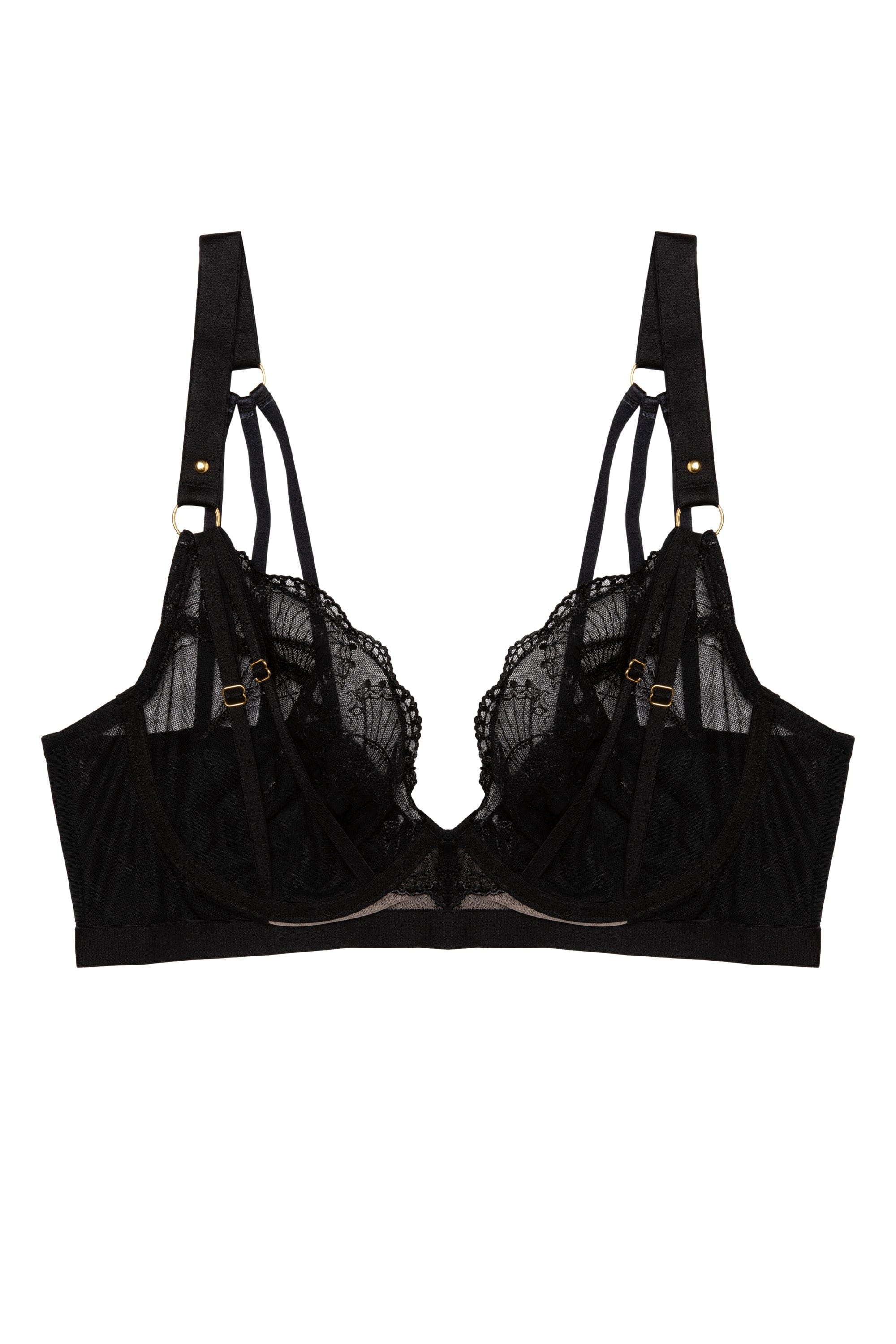 Pippa Black Deco Embroidered Caged Plunge Set - Image 5