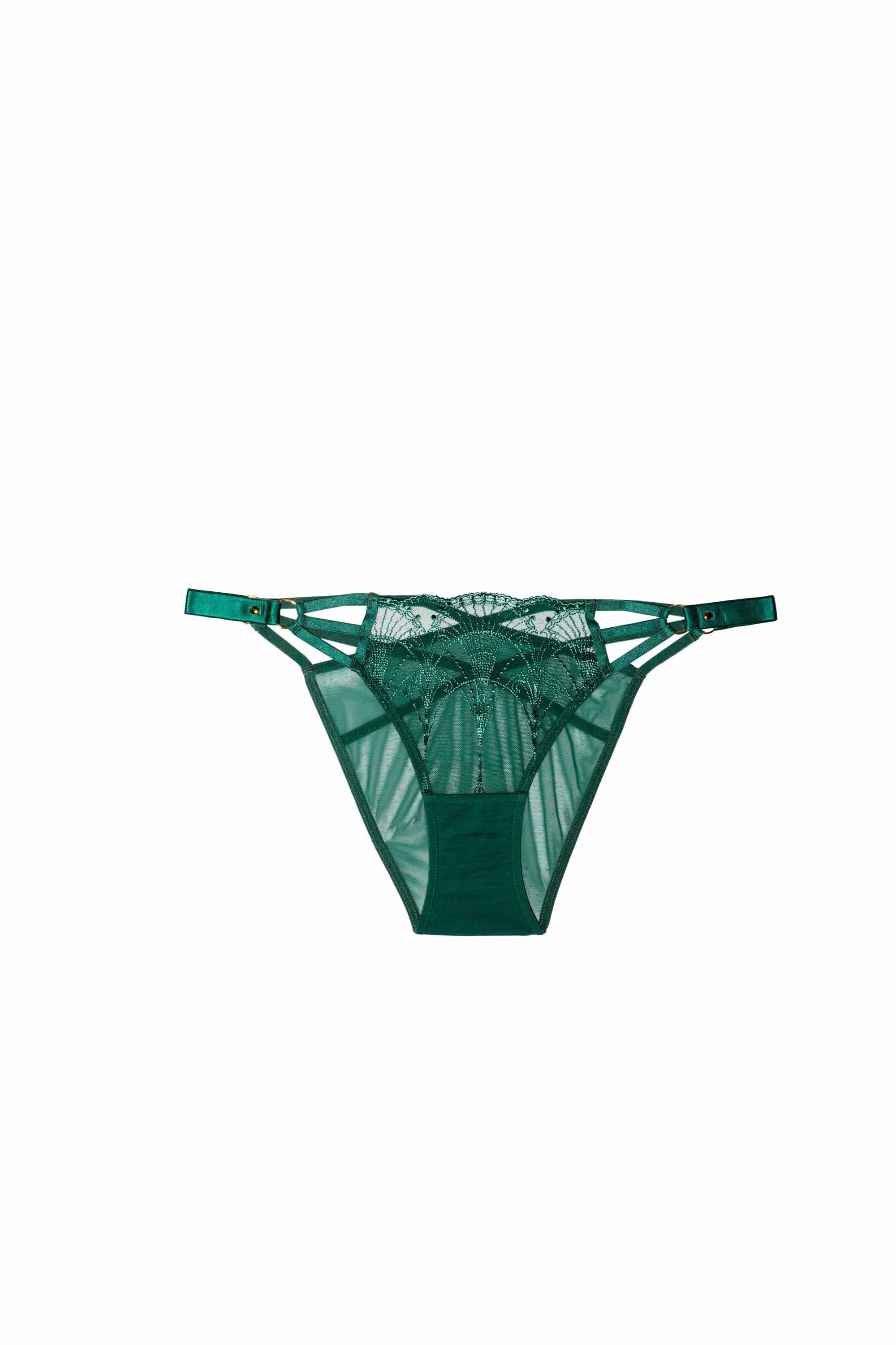 Pippa Forest Green Deco Embroidered Brief - Image 4
