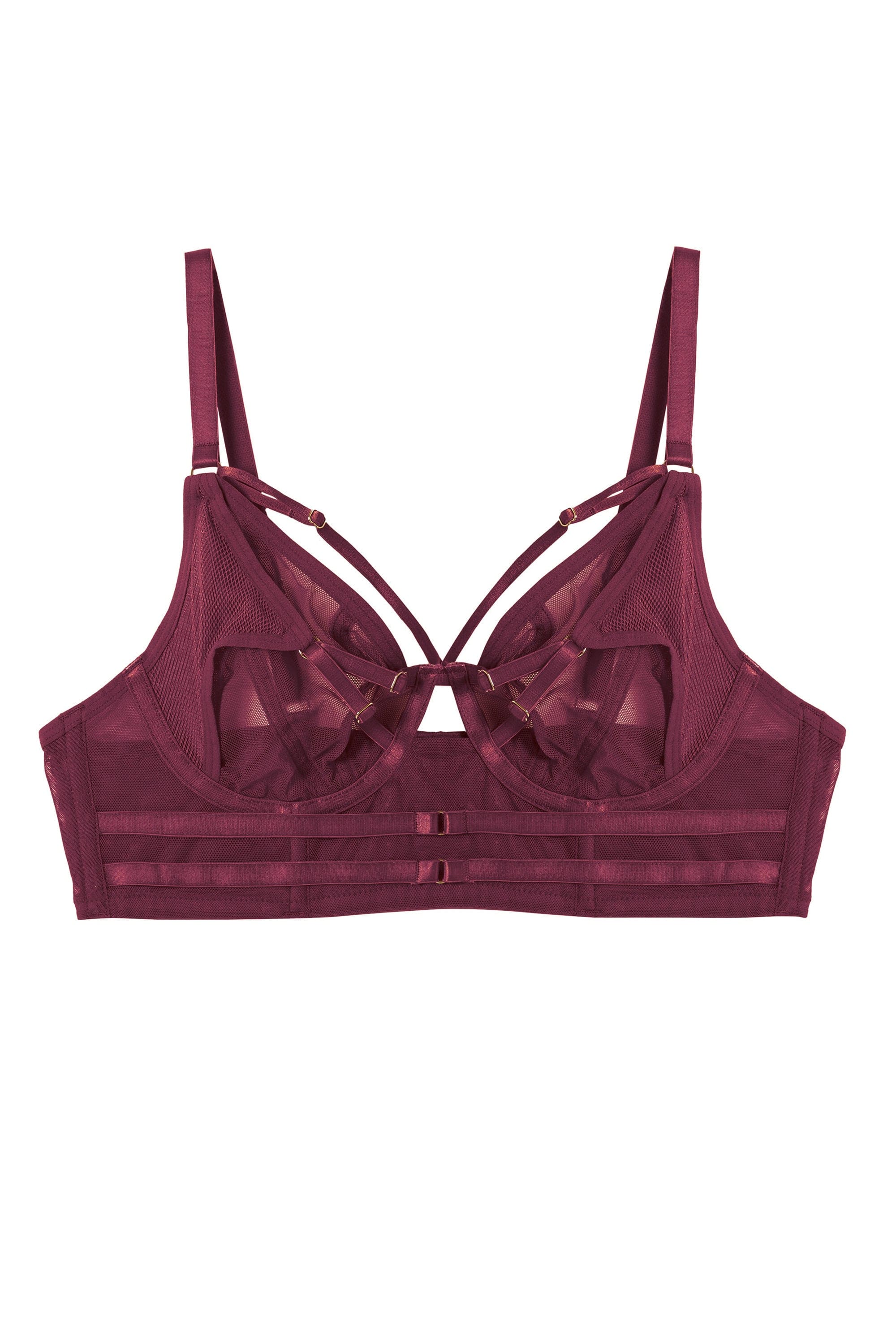 Eddie Wine Crossover Balconette Bra - Image 11