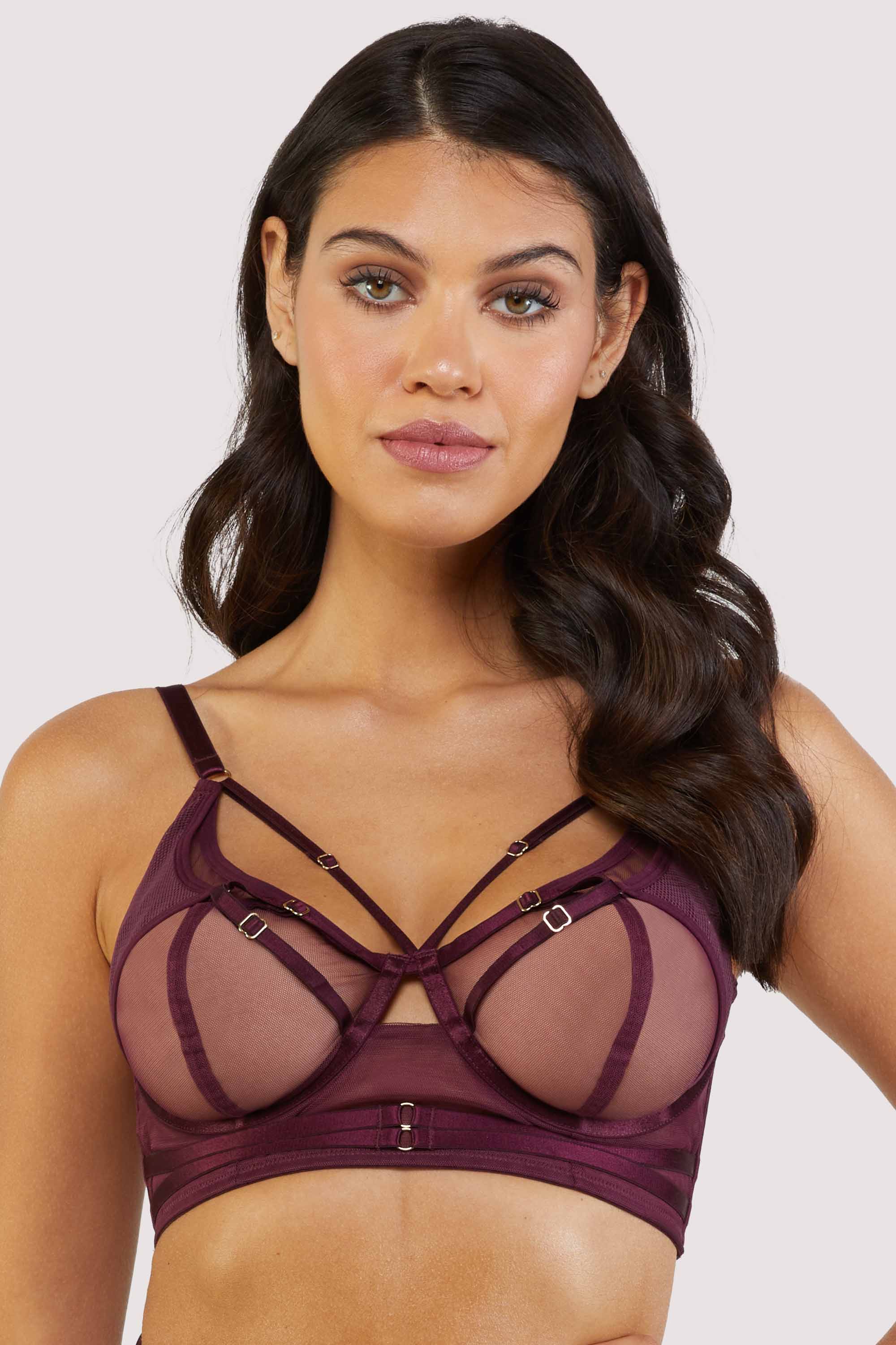 Eddie Wine Crossover Balconette Bra - Image 4