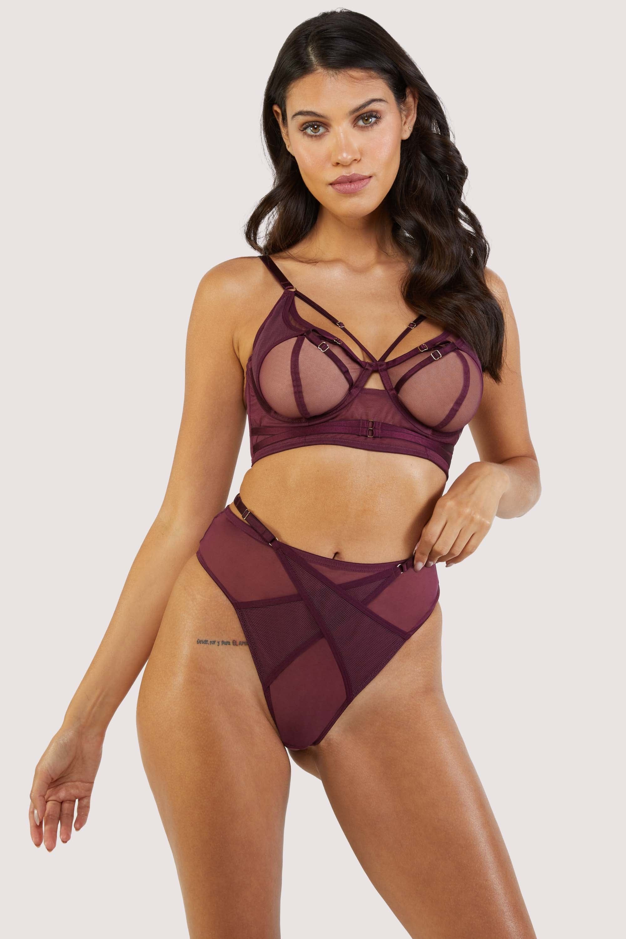 Eddie Wine Crossover Balconette Bra - Image 5