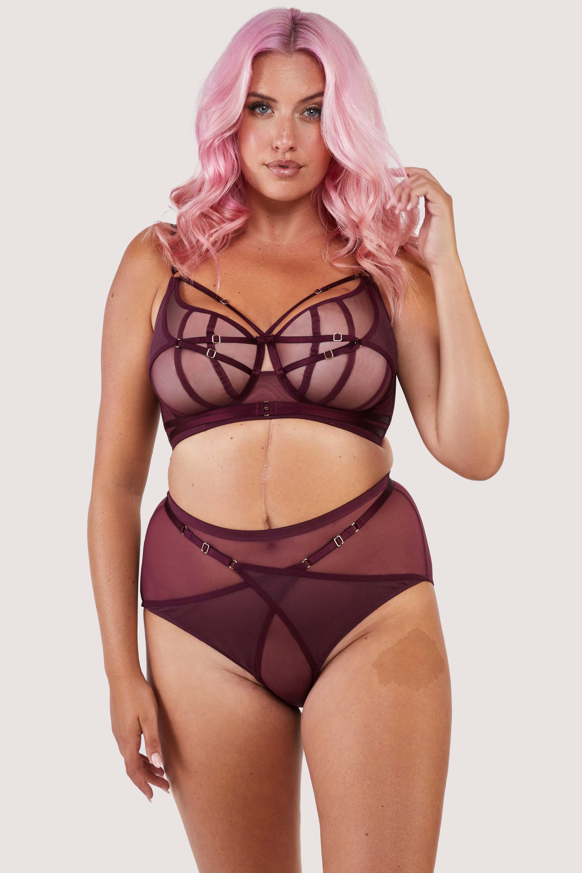 Eddie Wine Crossover High Waist Brief - Image 10