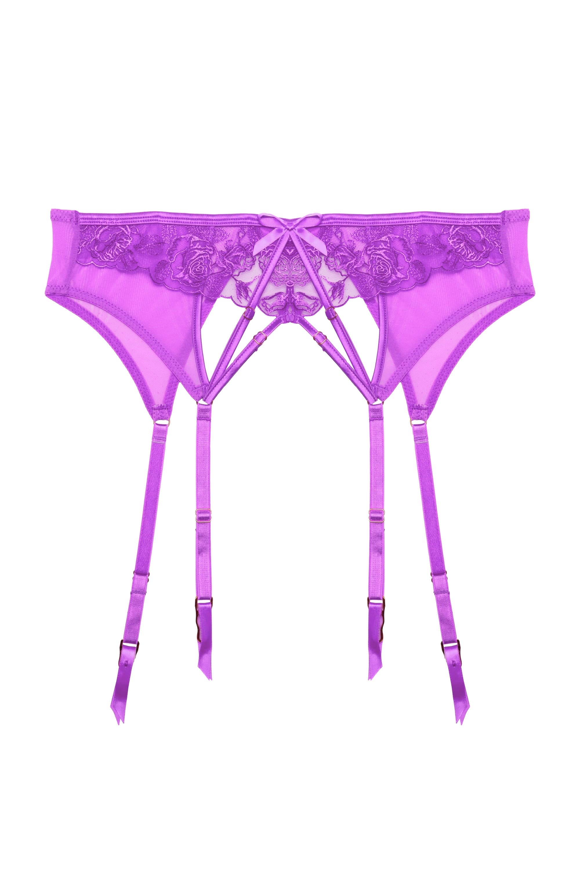 Rosanna Purple Embroidery Suspender Belt - Image 5