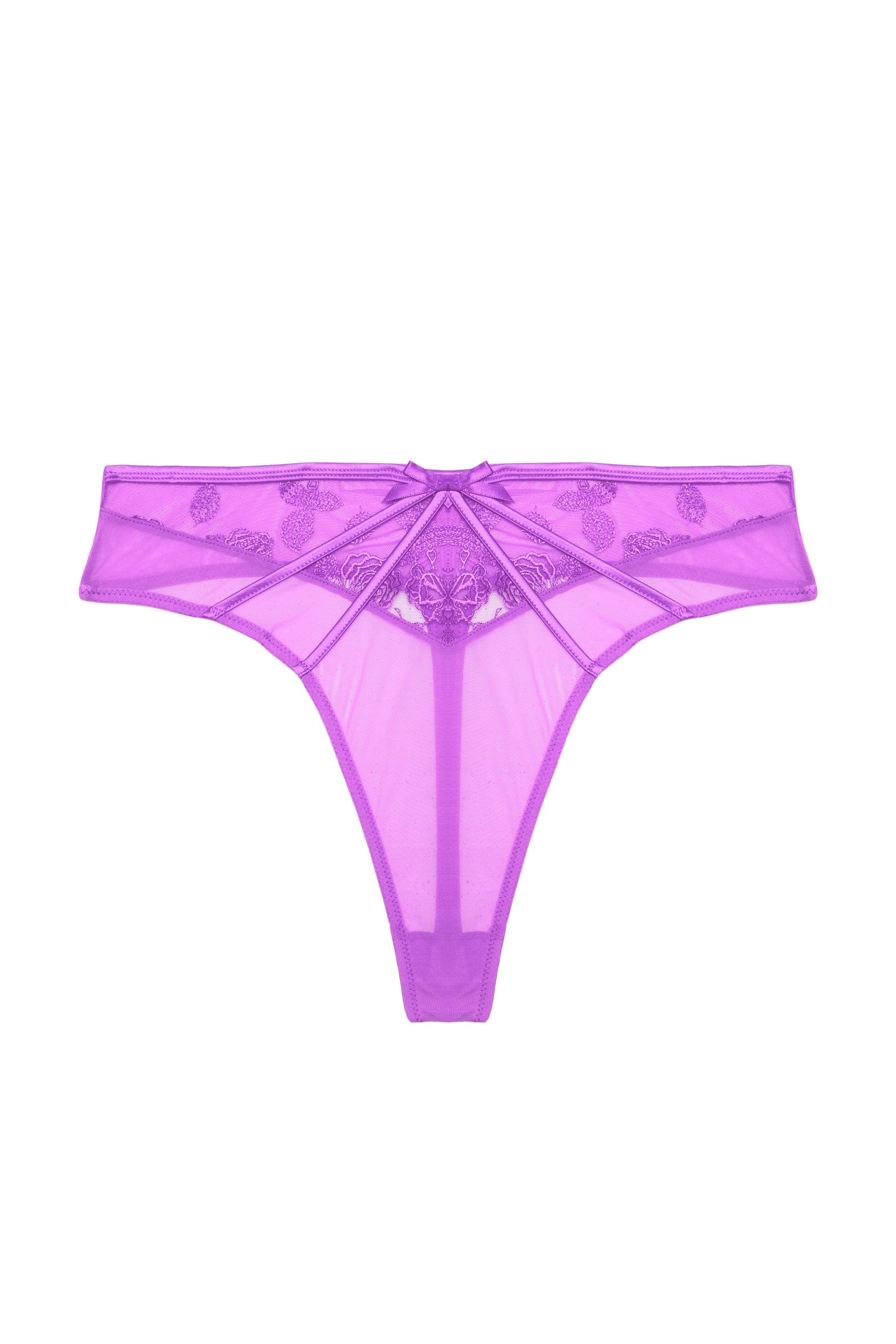 Rosanna Purple Embroidery High Waist Thong - Image 5