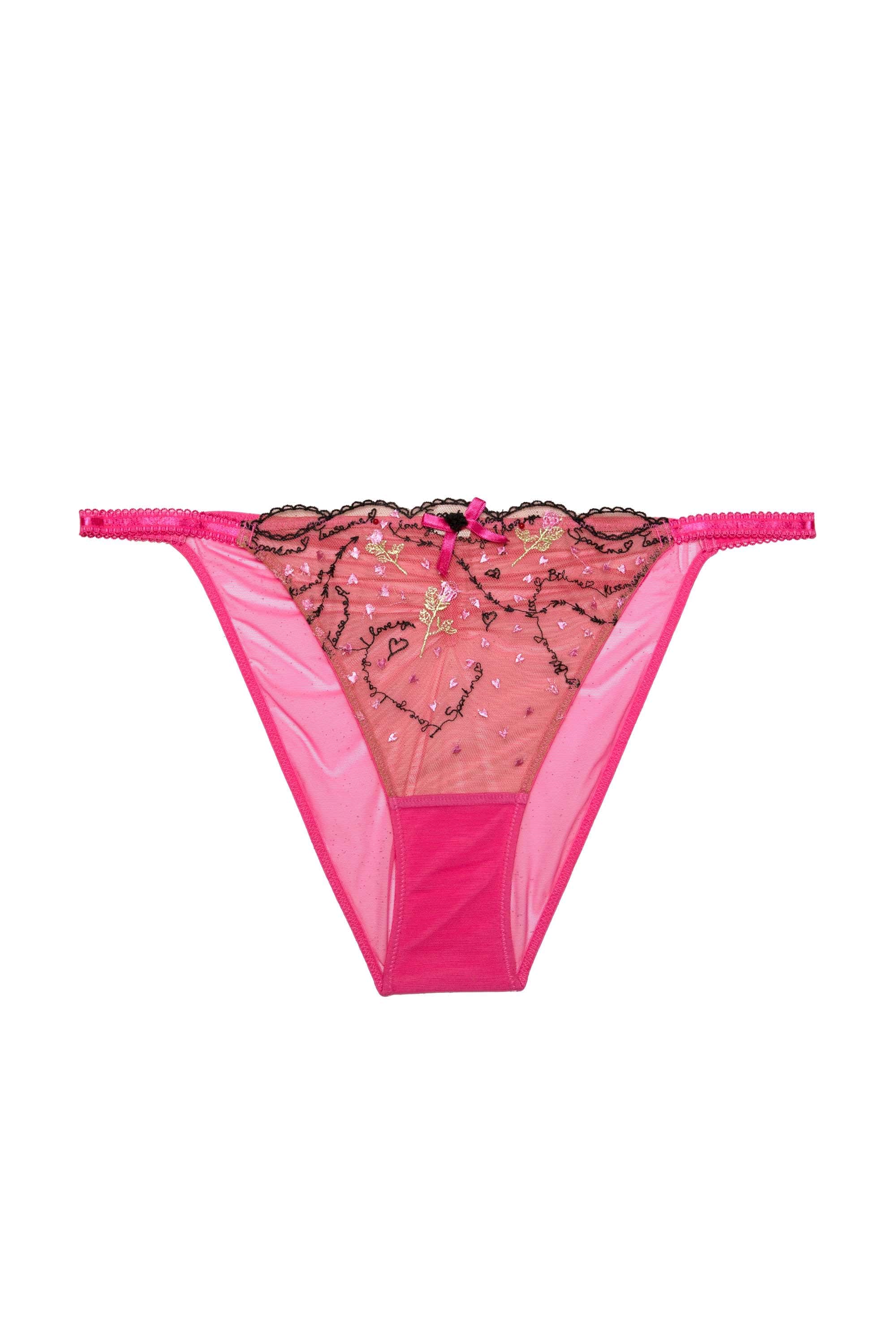 Spank Me Pink and Nude Custom Embroidery Tanga Brief - Image 5