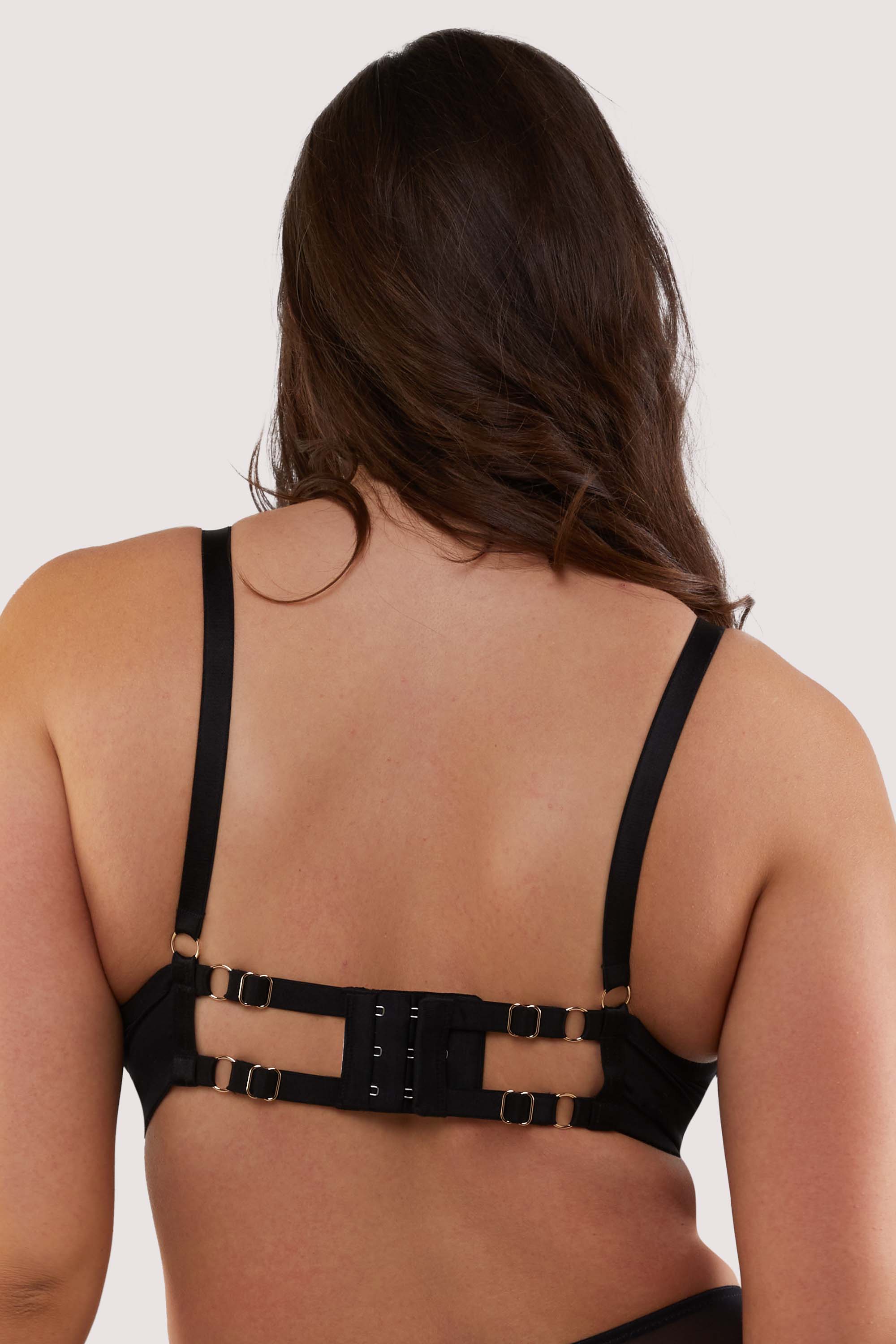 Vivian Black Embroidery Plunge Bra - Image 3