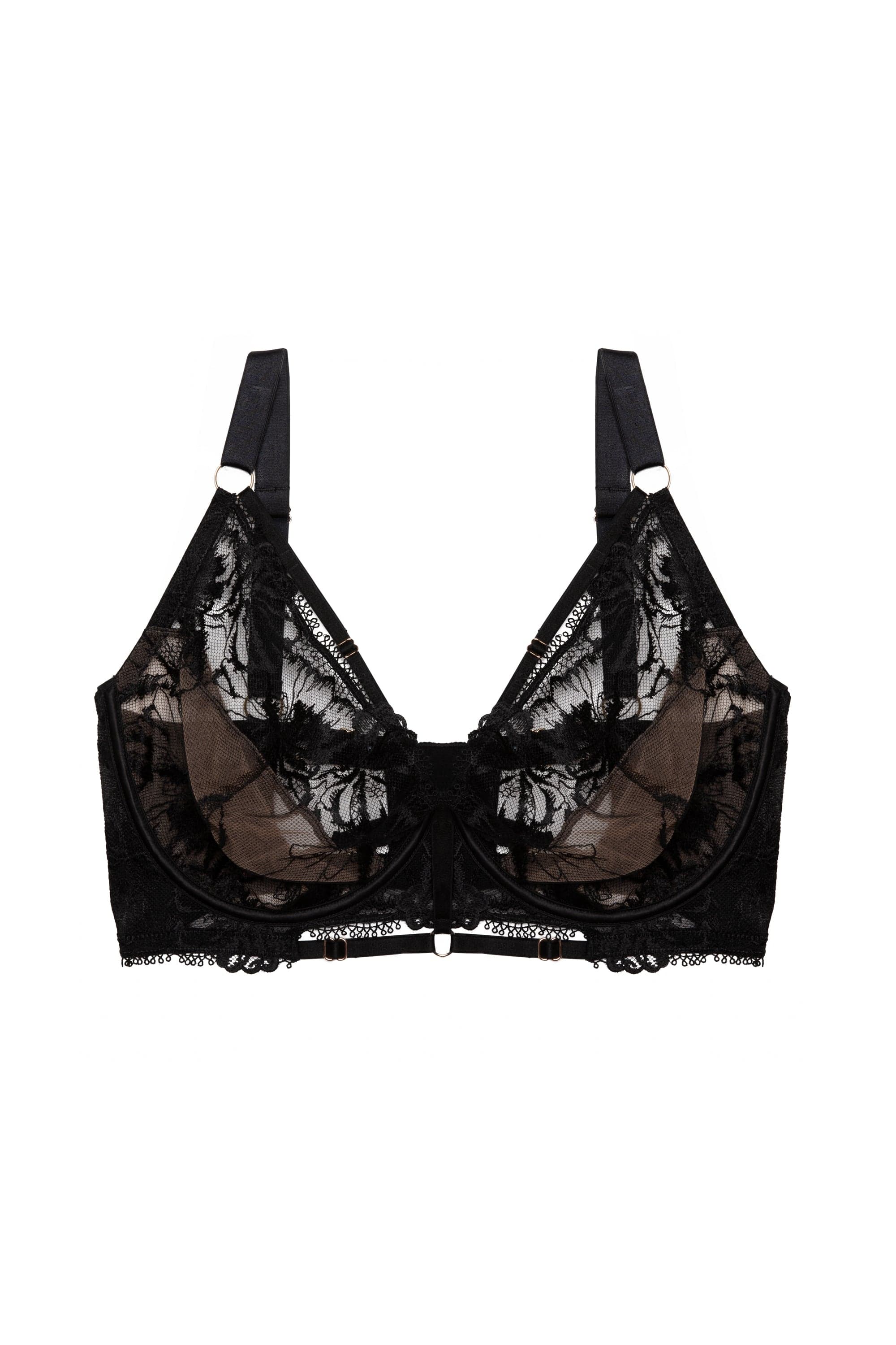 Vivian Black Embroidery Plunge Bra - Image 5