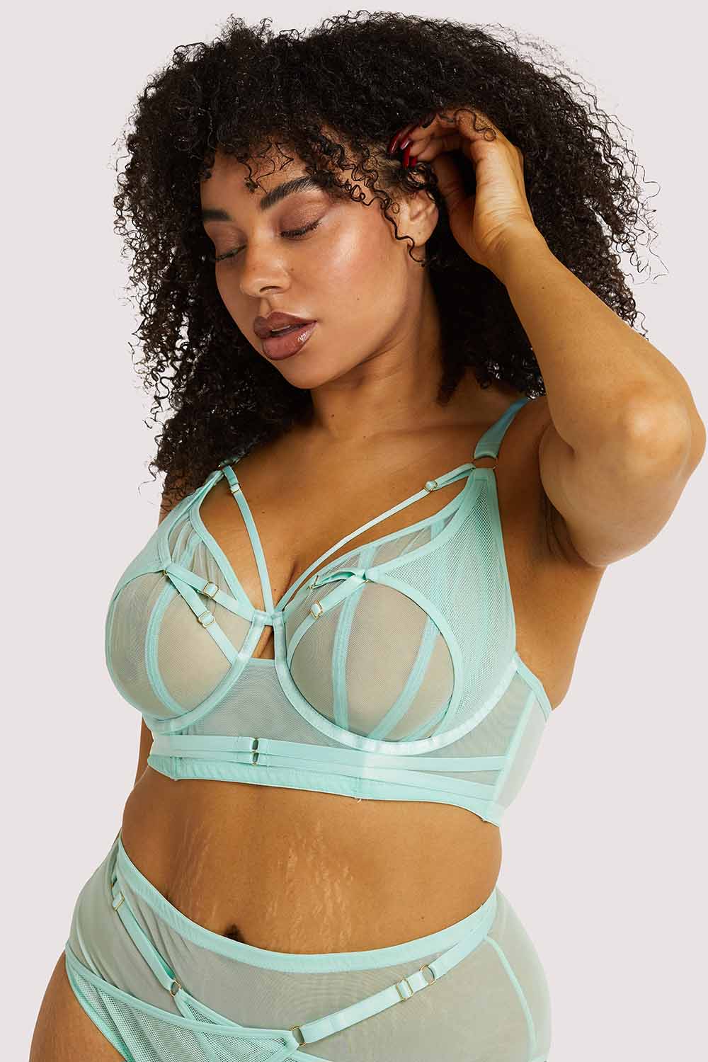 Eddie Aqua Crossover Wrap Bra - Image 11