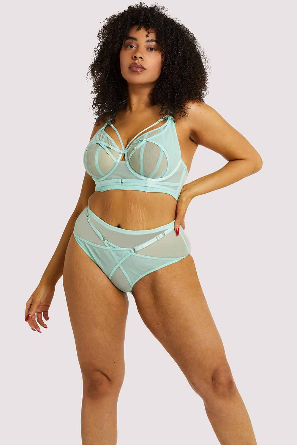 Eddie Aqua Crossover Wrap Bra - Image 13