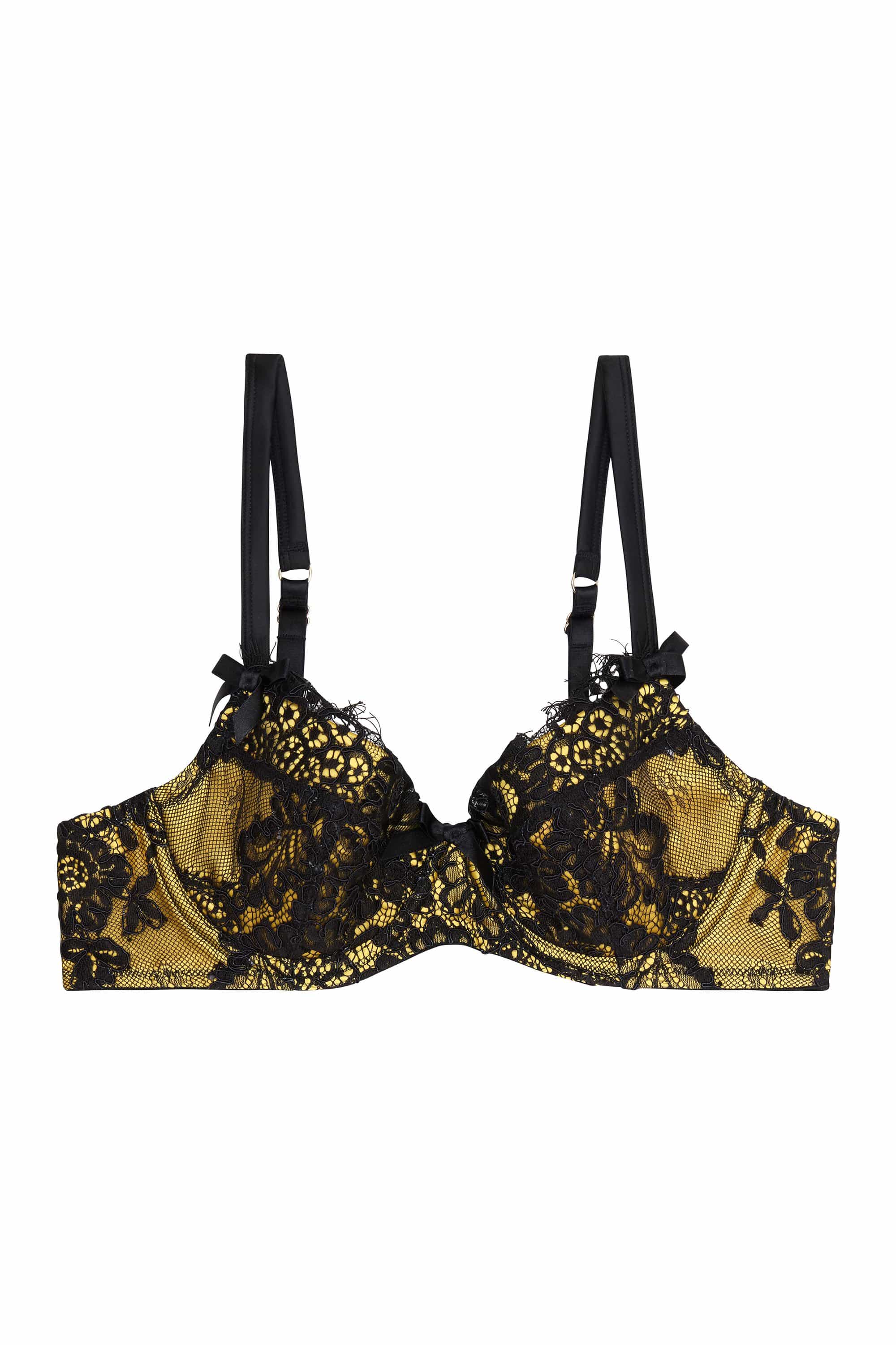 Jaquelina Mustard Contrast Plunge Bra - Image 2