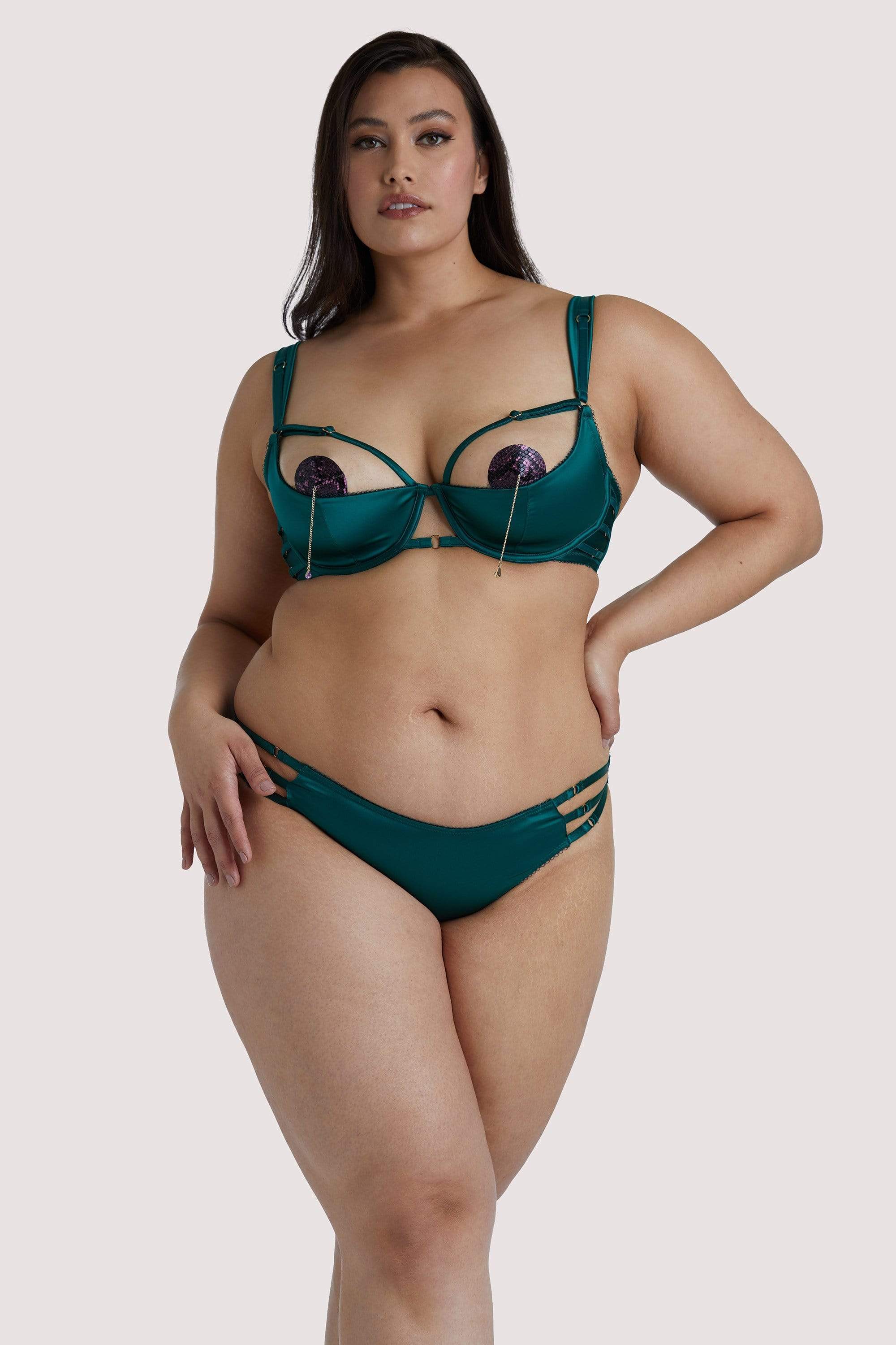 Ava 1/4 Cup Green Bra - Image 11