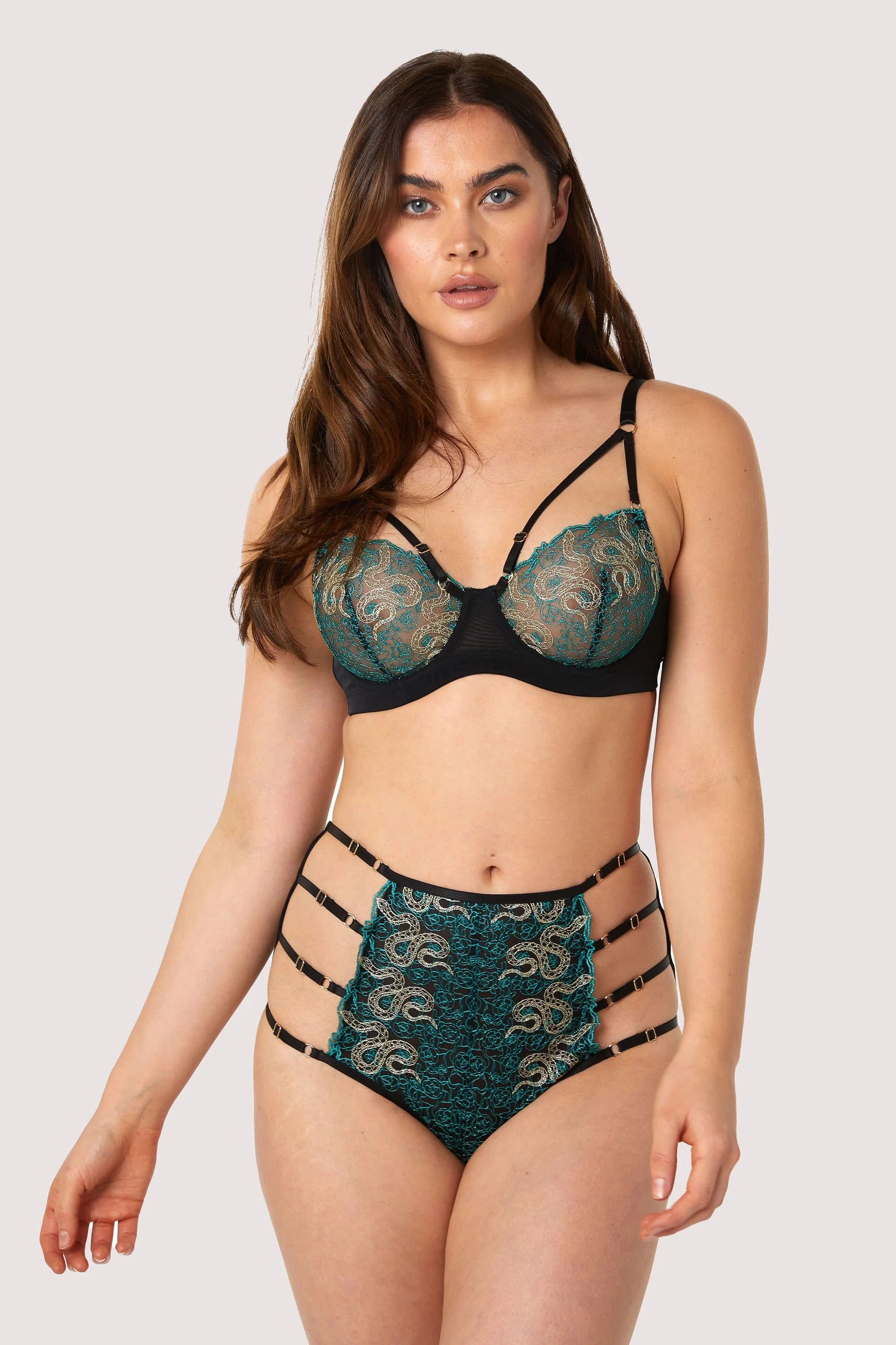 Dakota Green & Gold Snake Bra - Image 4