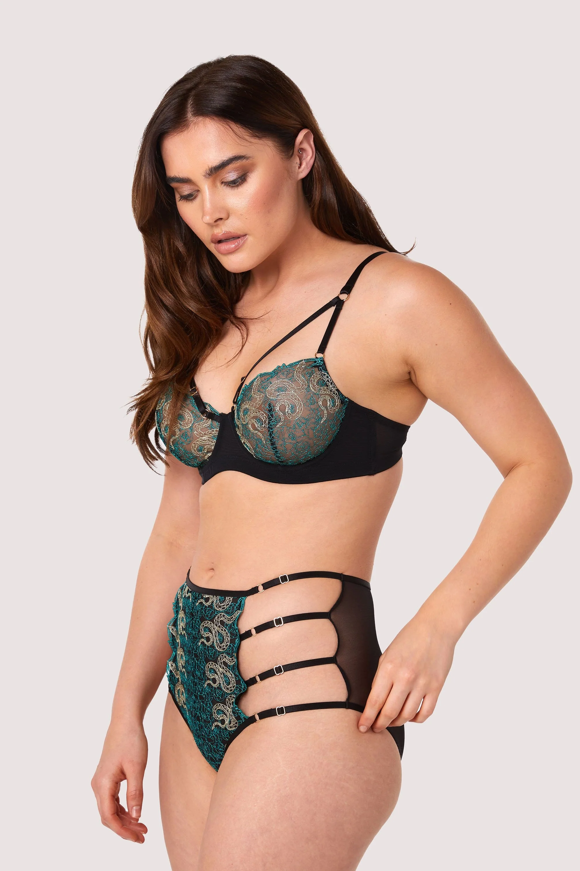 Dakota Green & Gold Snake Bra - Image 5