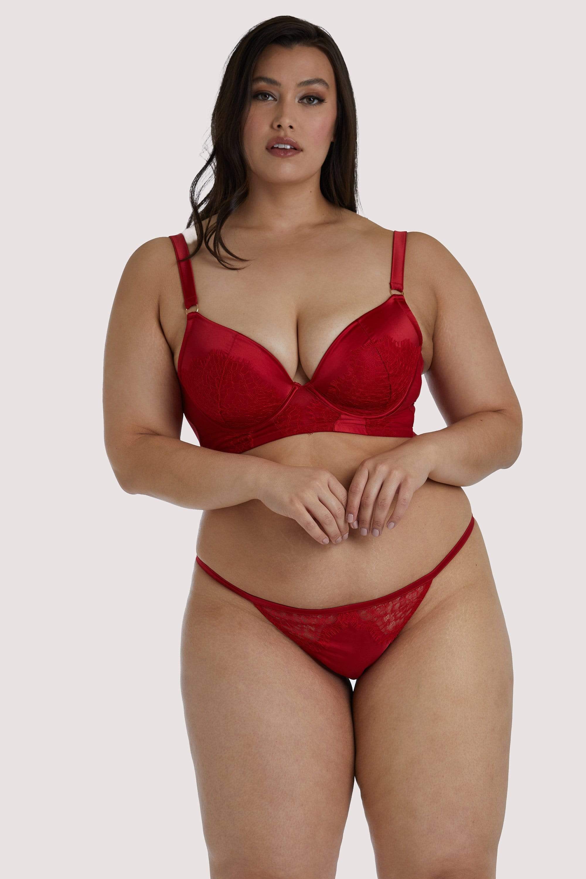 Melina Red Longline Plunge Bra - Image 12