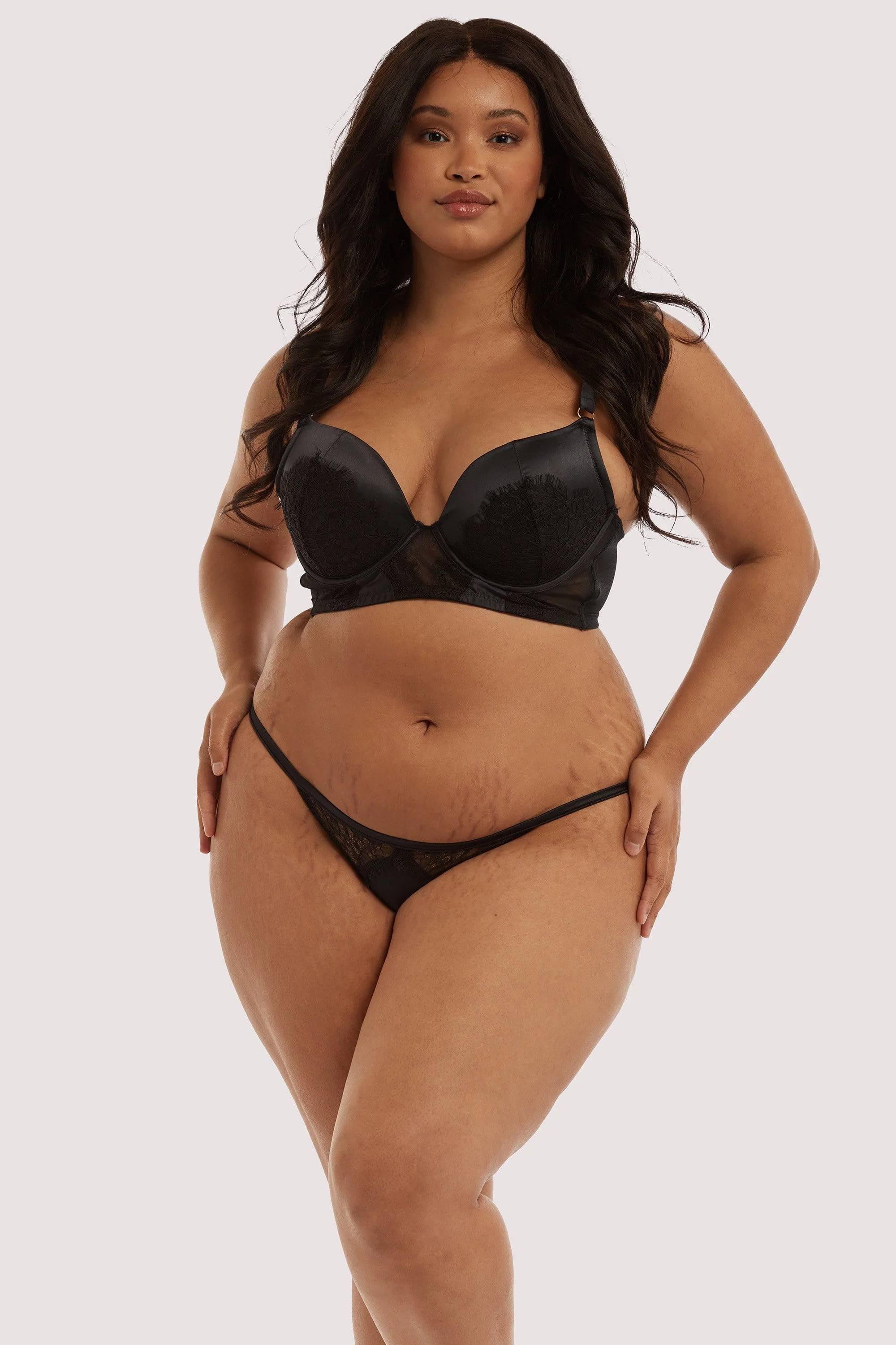 Melina Black Longline Plunge Bra - Image 11