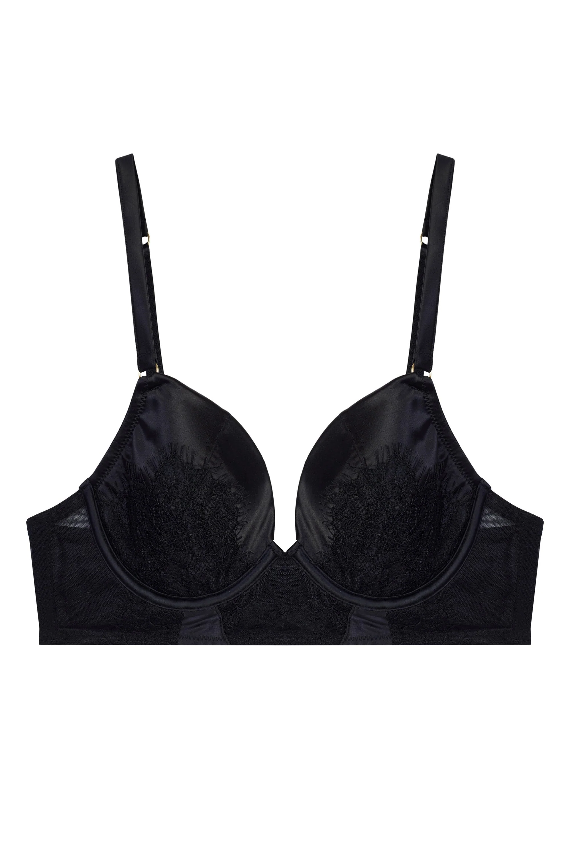 Melina Black Longline Plunge Bra - Image 14