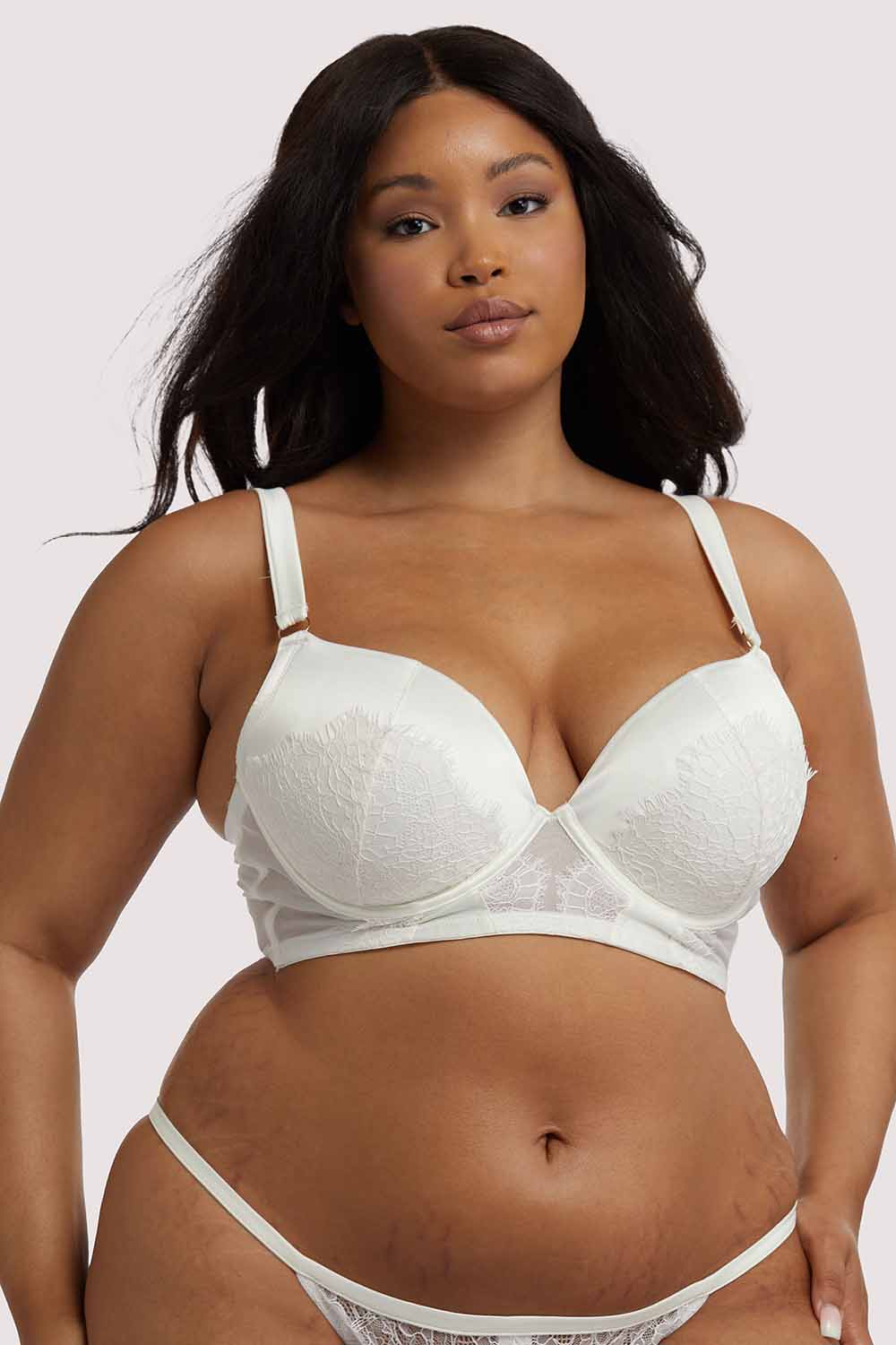 Melina Ivory Longline Plunge Bra - Image 3