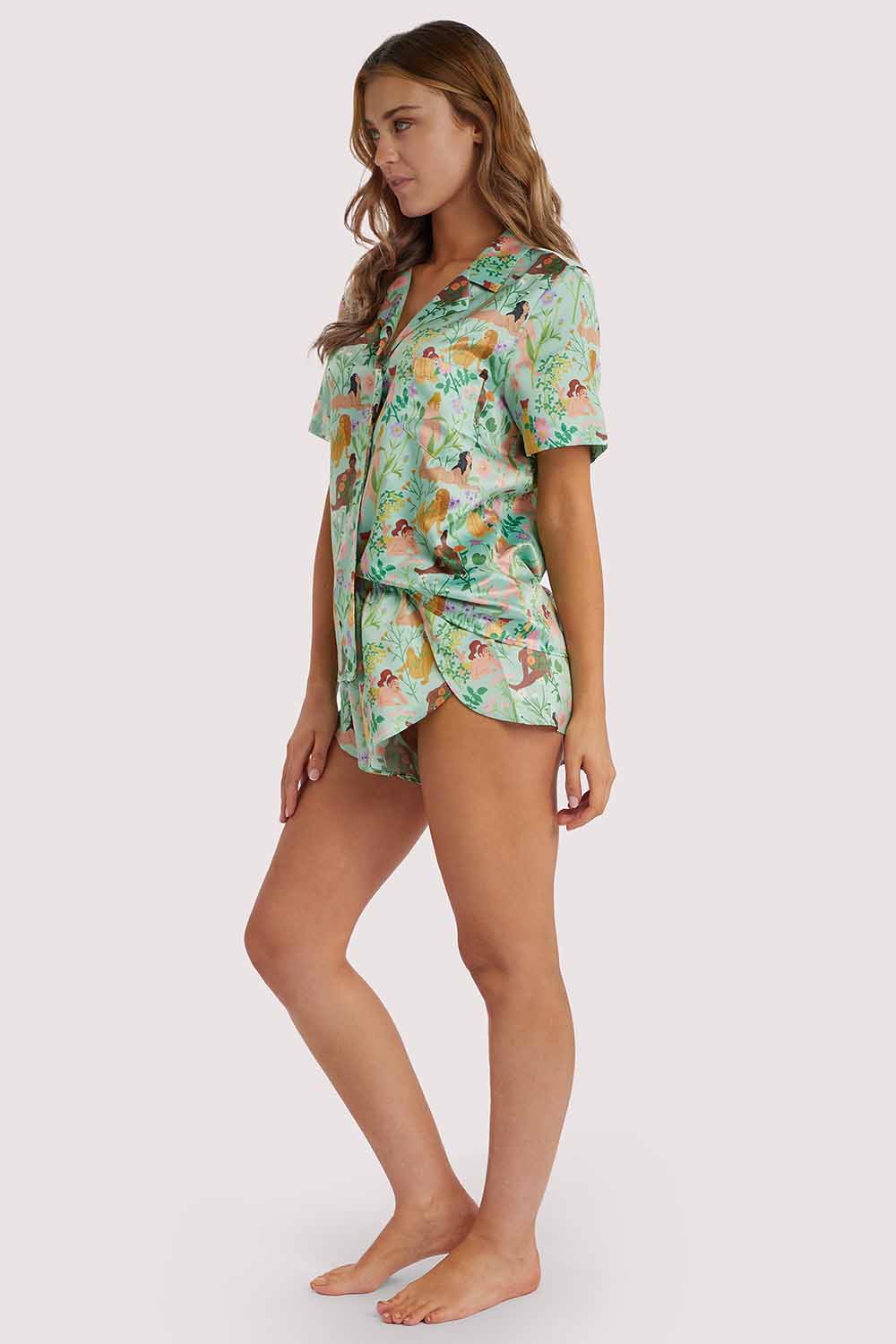 Bodil Jane Recycled Nudes & Flowers Short Sleeved Shirt - Image 8