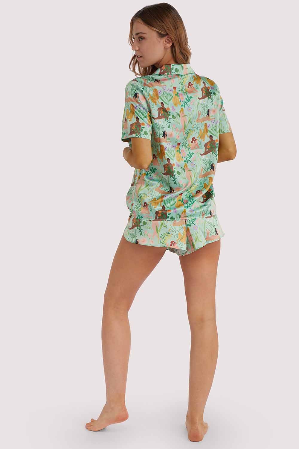 Bodil Jane Recycled Nudes & Flowers Short Sleeved Shirt - Image 9