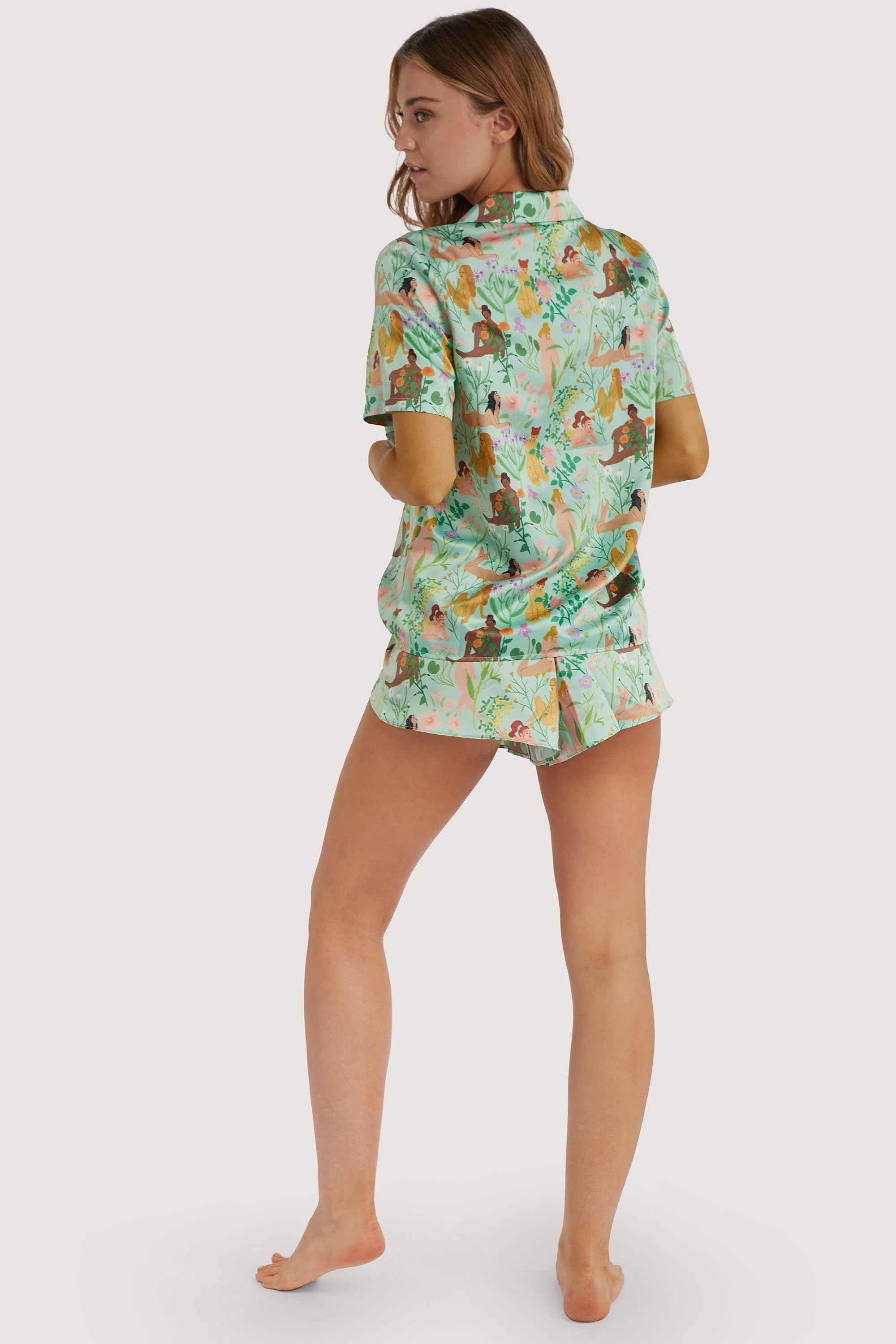 Bodil Jane Recycled Nudes & Flowers Satin Short - Image 4