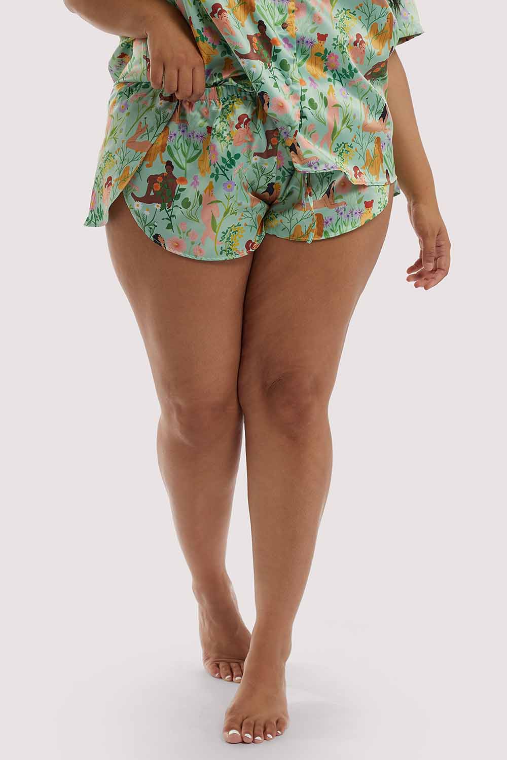 Bodil Jane Recycled Nudes & Flowers Satin Short - Image 6
