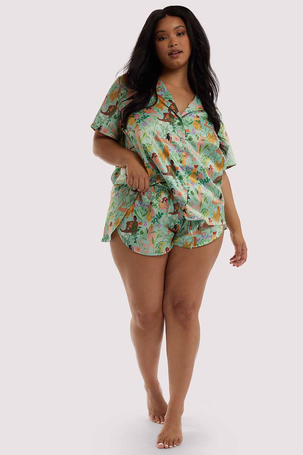 Bodil Jane Recycled Nudes & Flowers Satin Short - Image 8