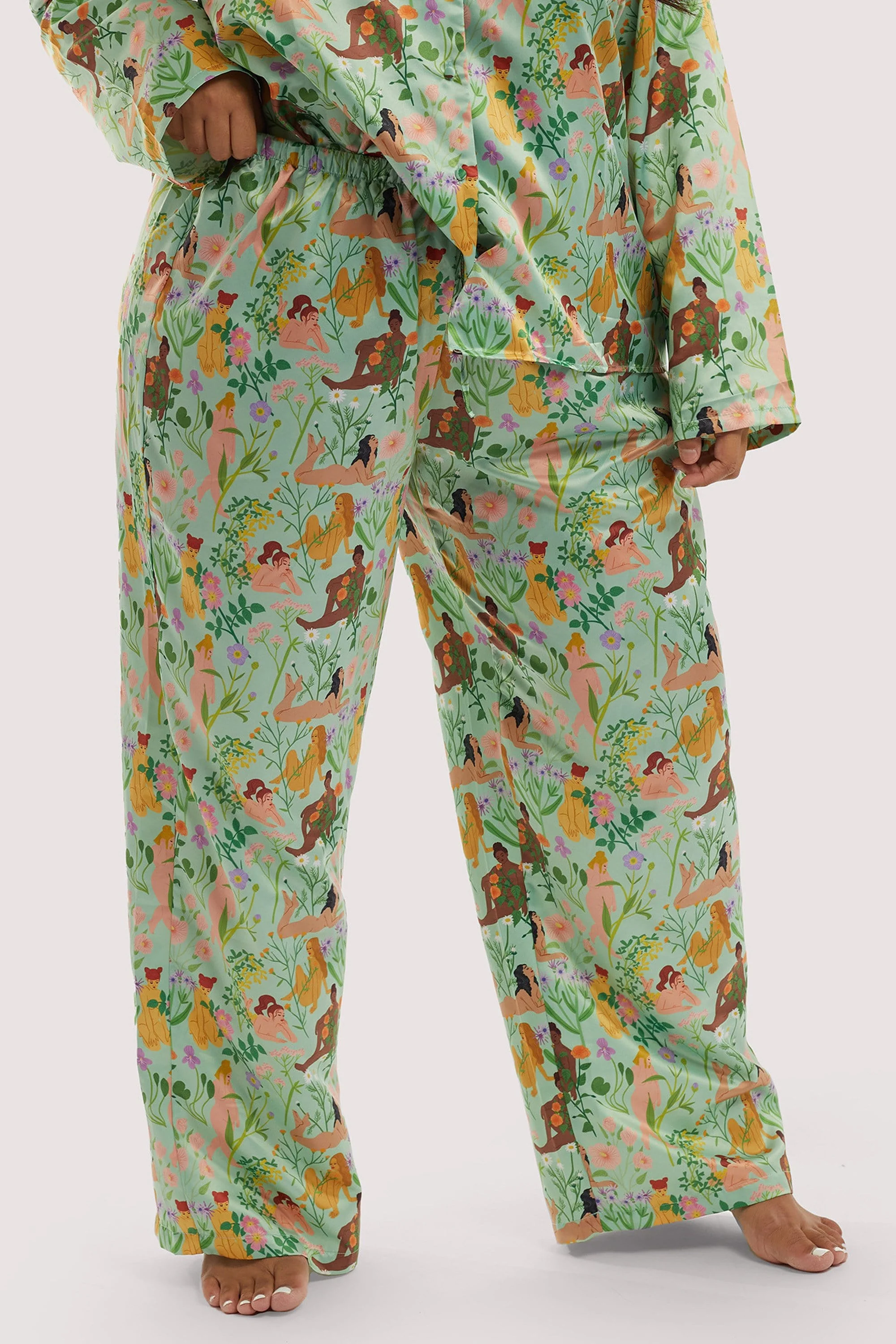 Bodil Jane Recycled Nudes & Flowers Trousers - Image 2