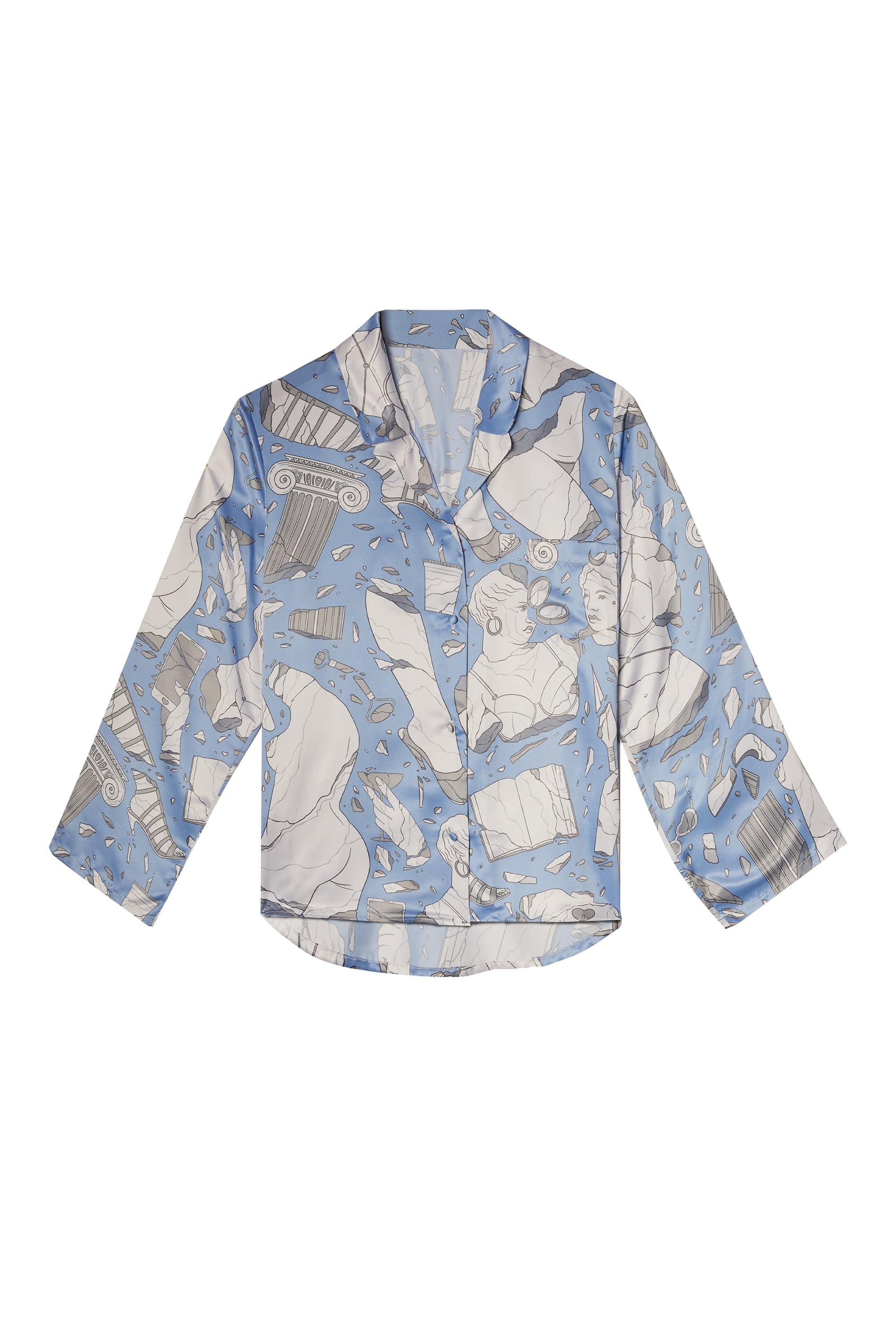 Logan Spector Recycled Blue Statues Long Sleeve Top - Image 10