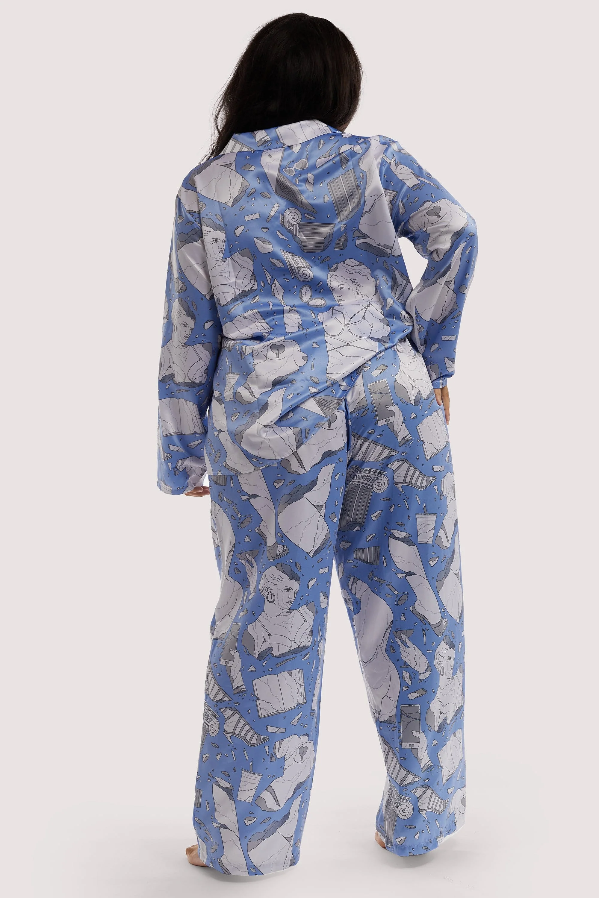 Logan Spector Recycled Blue Statues Long Sleeve Top - Image 8